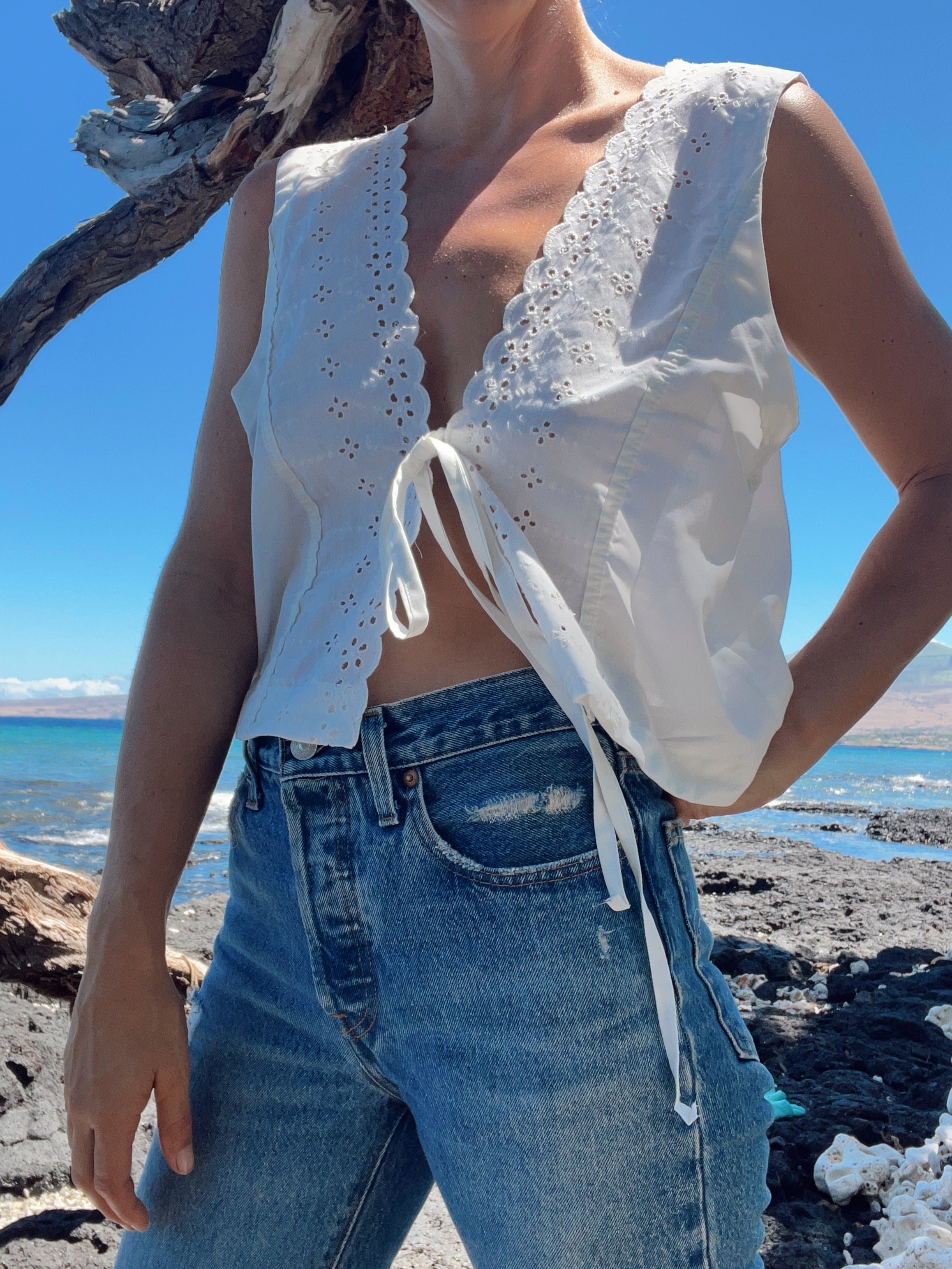 A Tie Front Pillowcase Vest