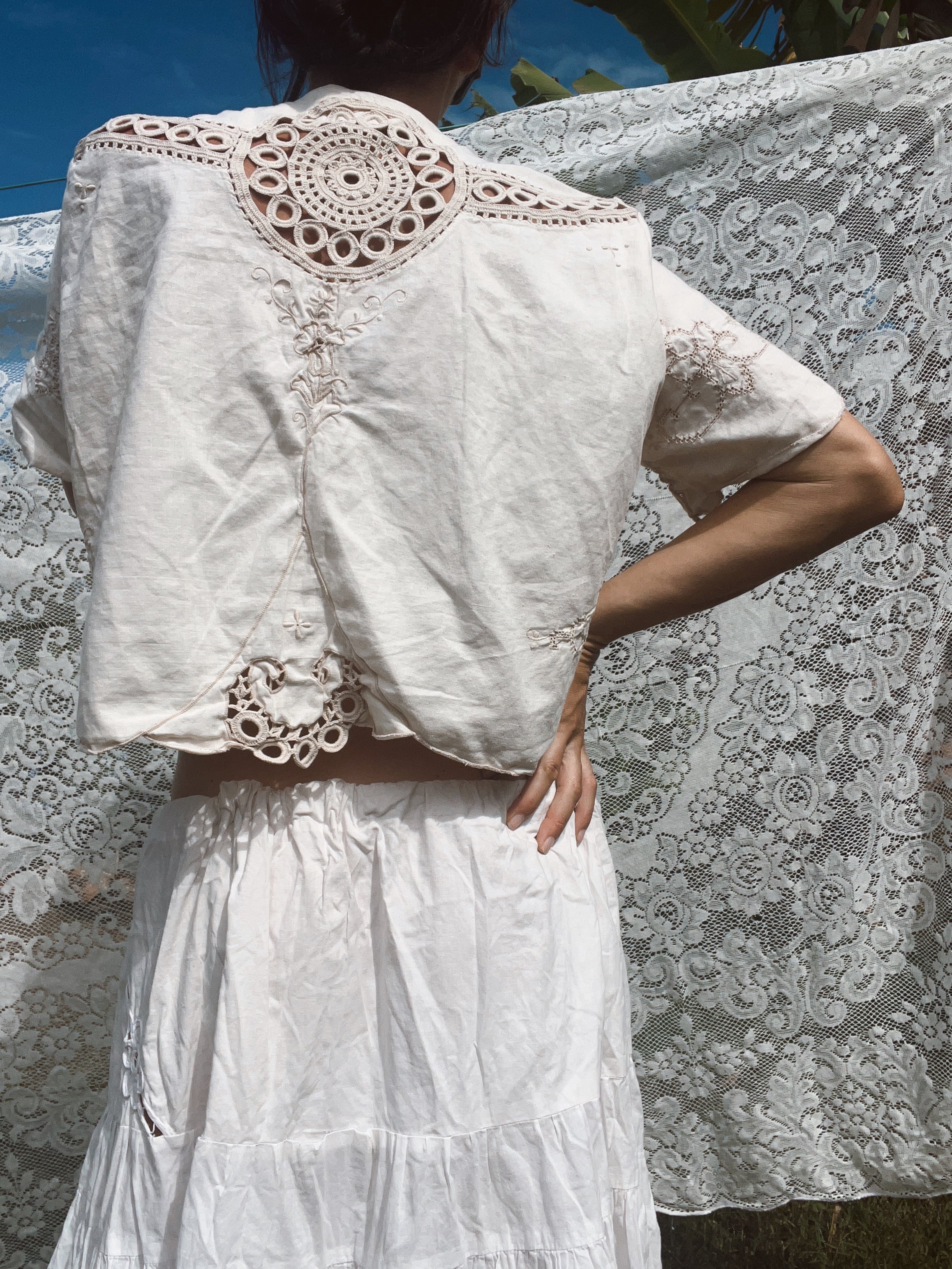A Floral Embroidered Crop Top