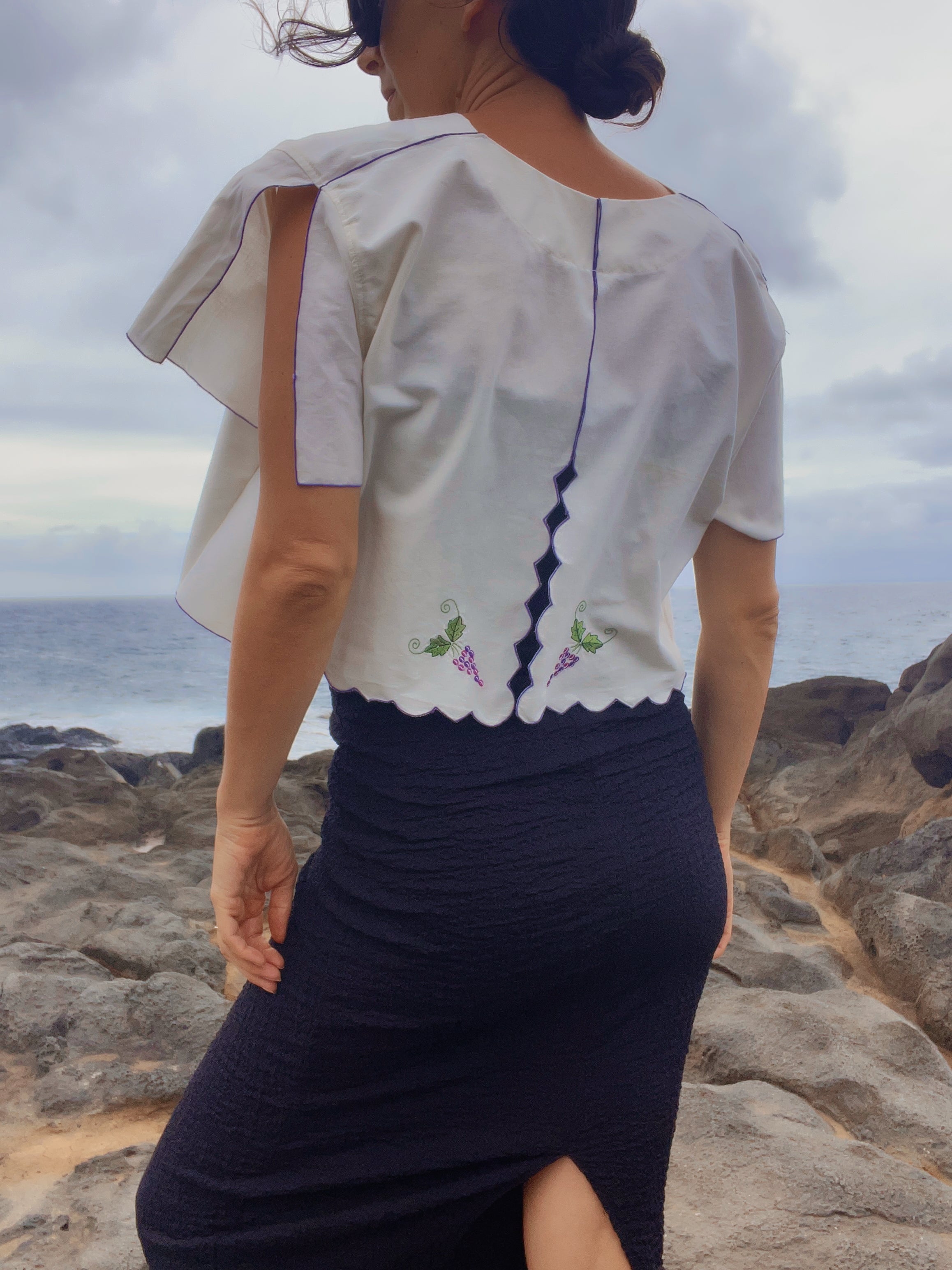 A Grape Vine Embroidered Top