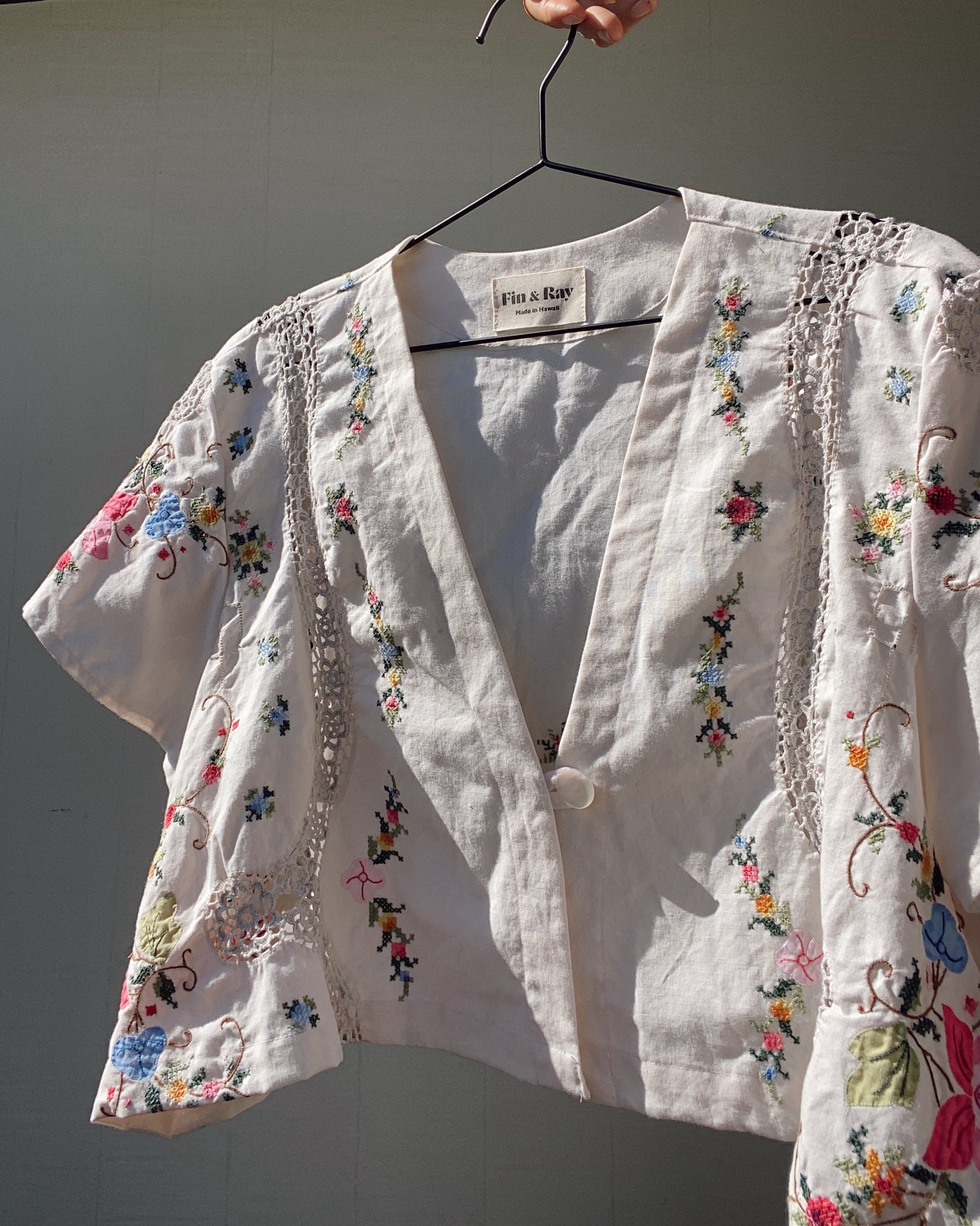 SOLD OUT Table Cloth Embroidered Crop Top 2