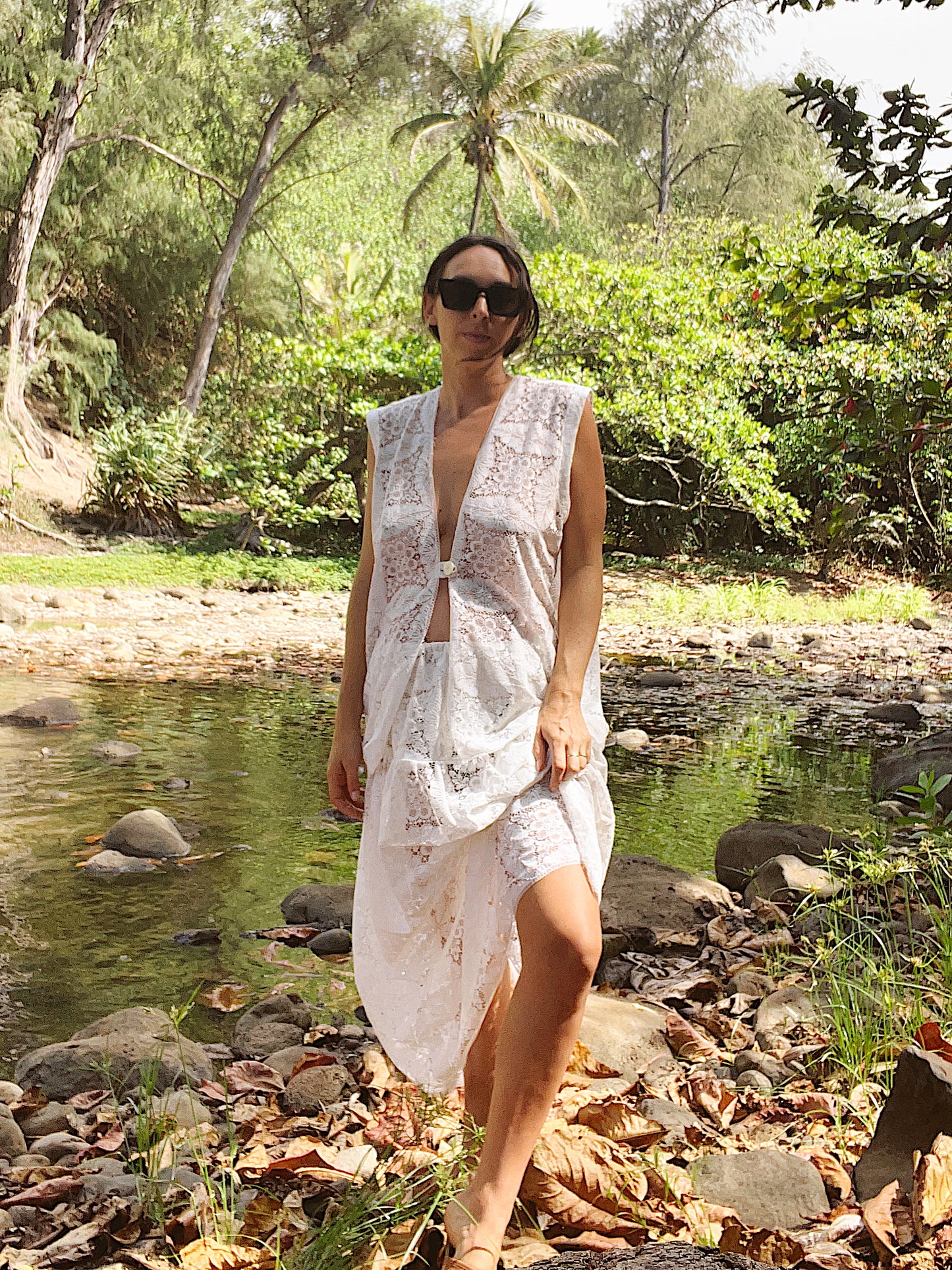 A Long Lace Vest