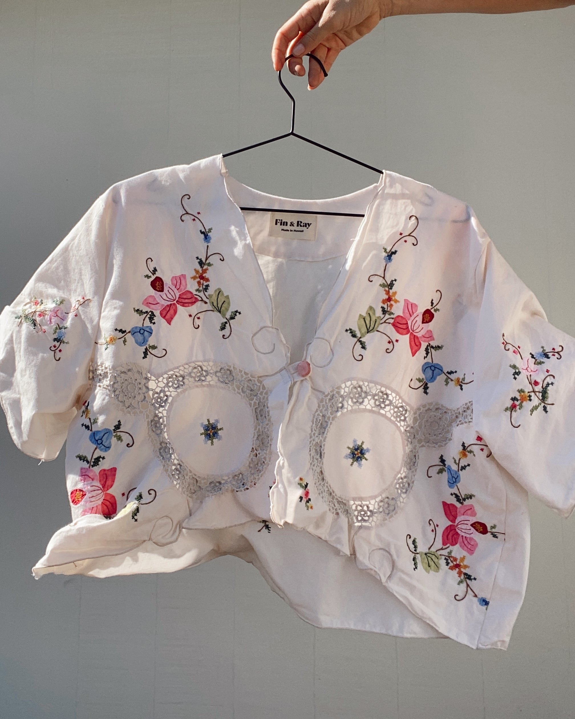 SOLD OUT Table cloth Embroidered Crop Top