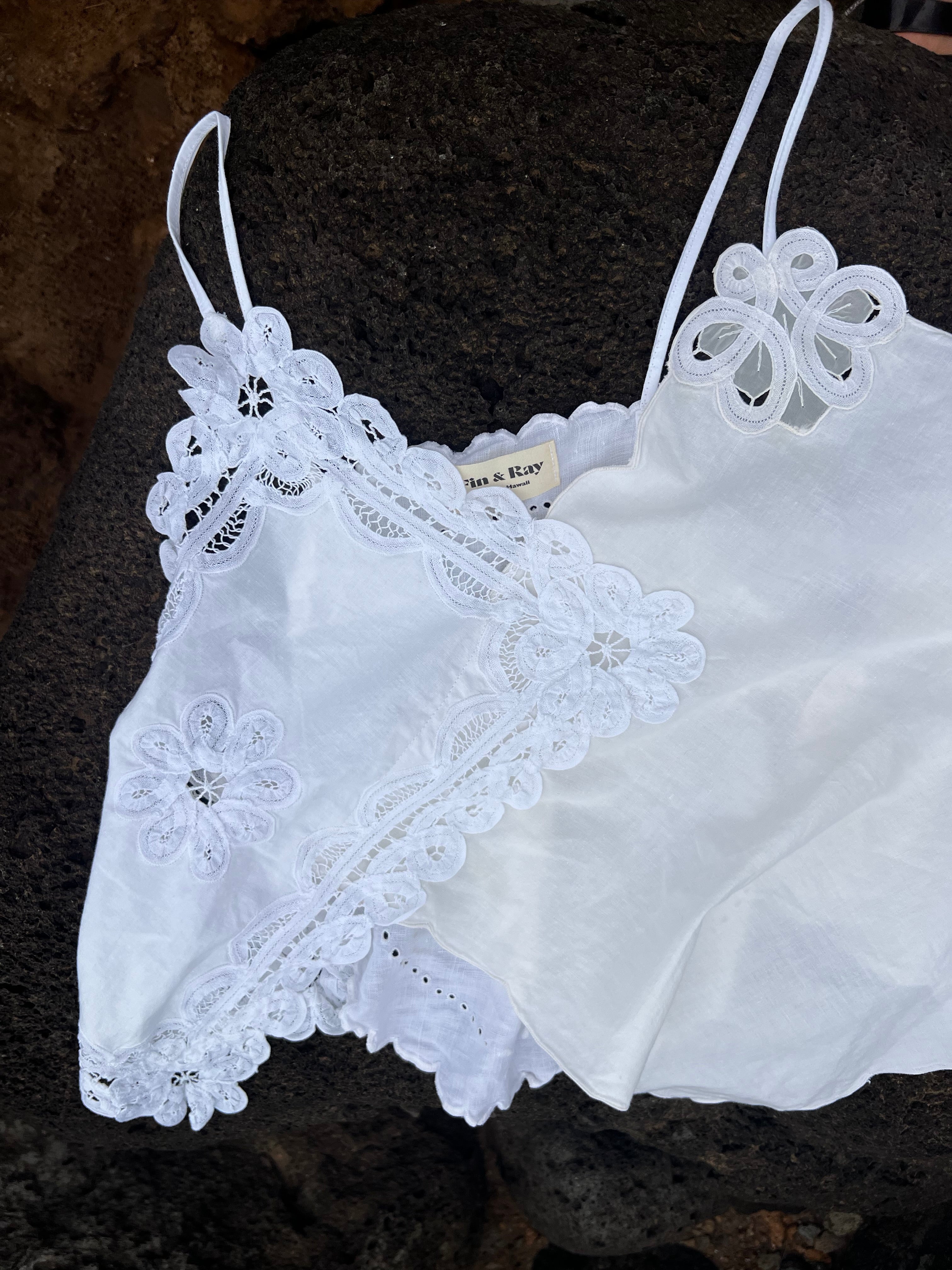 A Handkerchief Embroidered Top in White