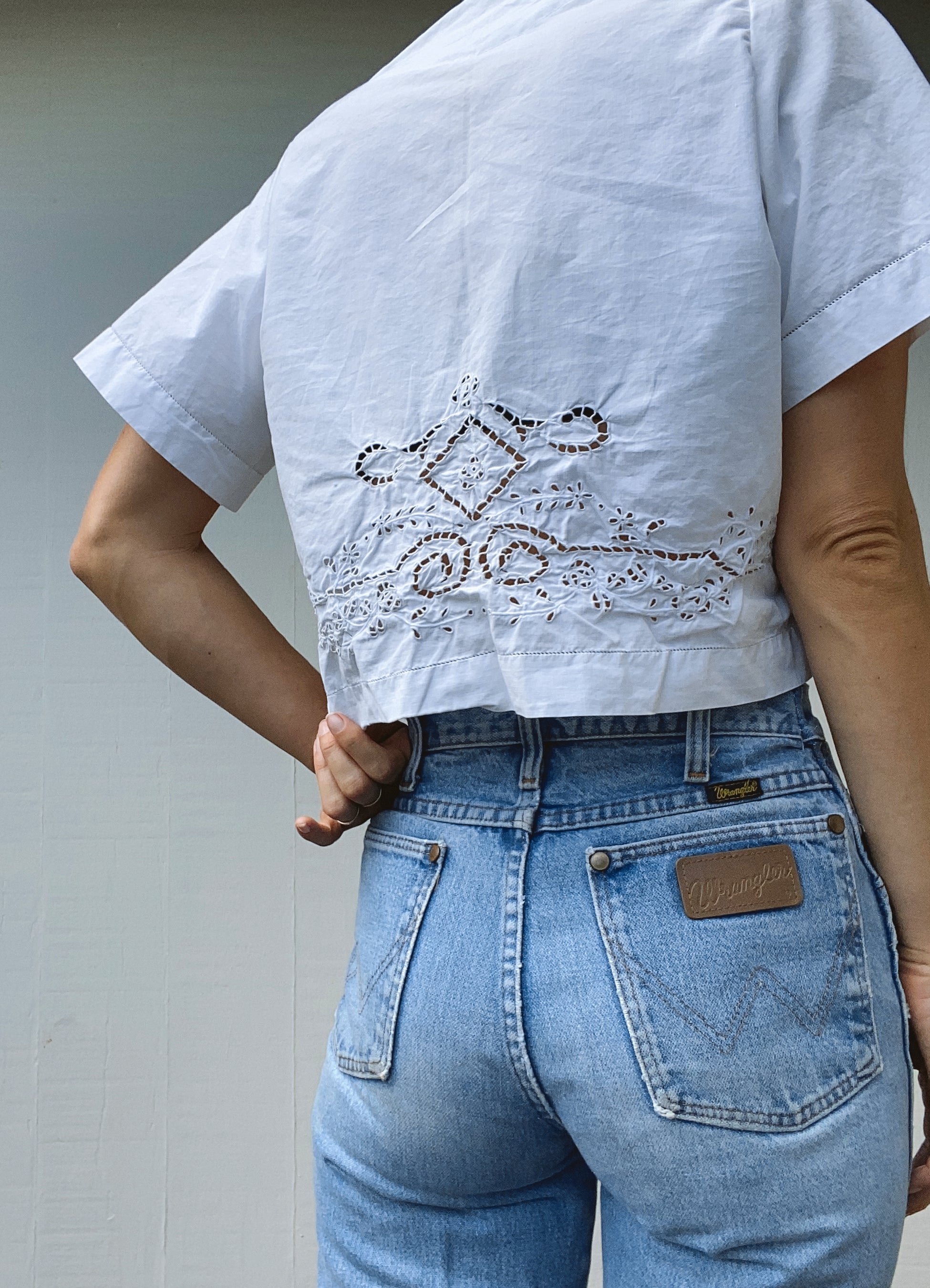SOLD OUT Hand embroidered crop top