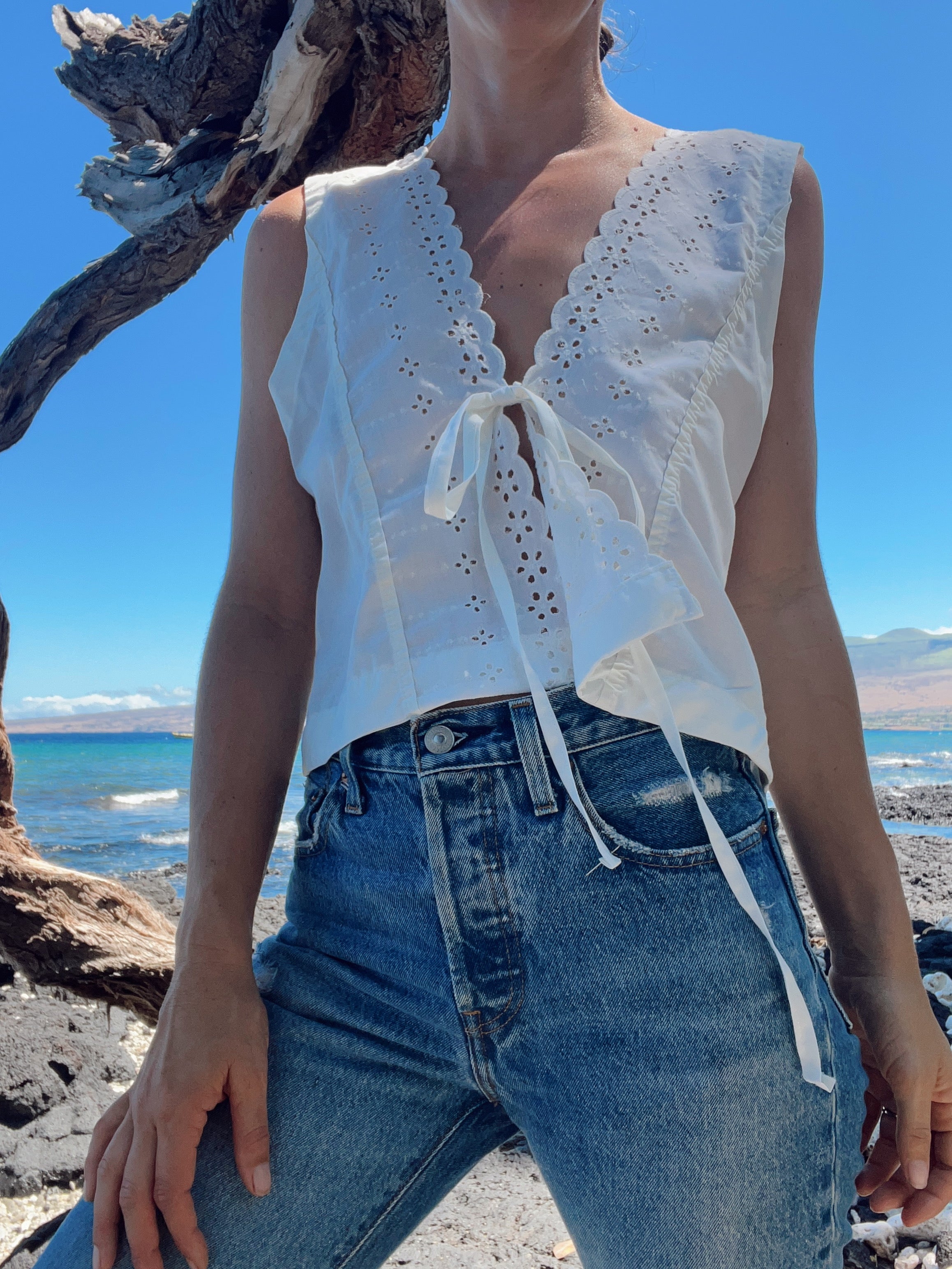 A Tie Front Pillowcase Vest