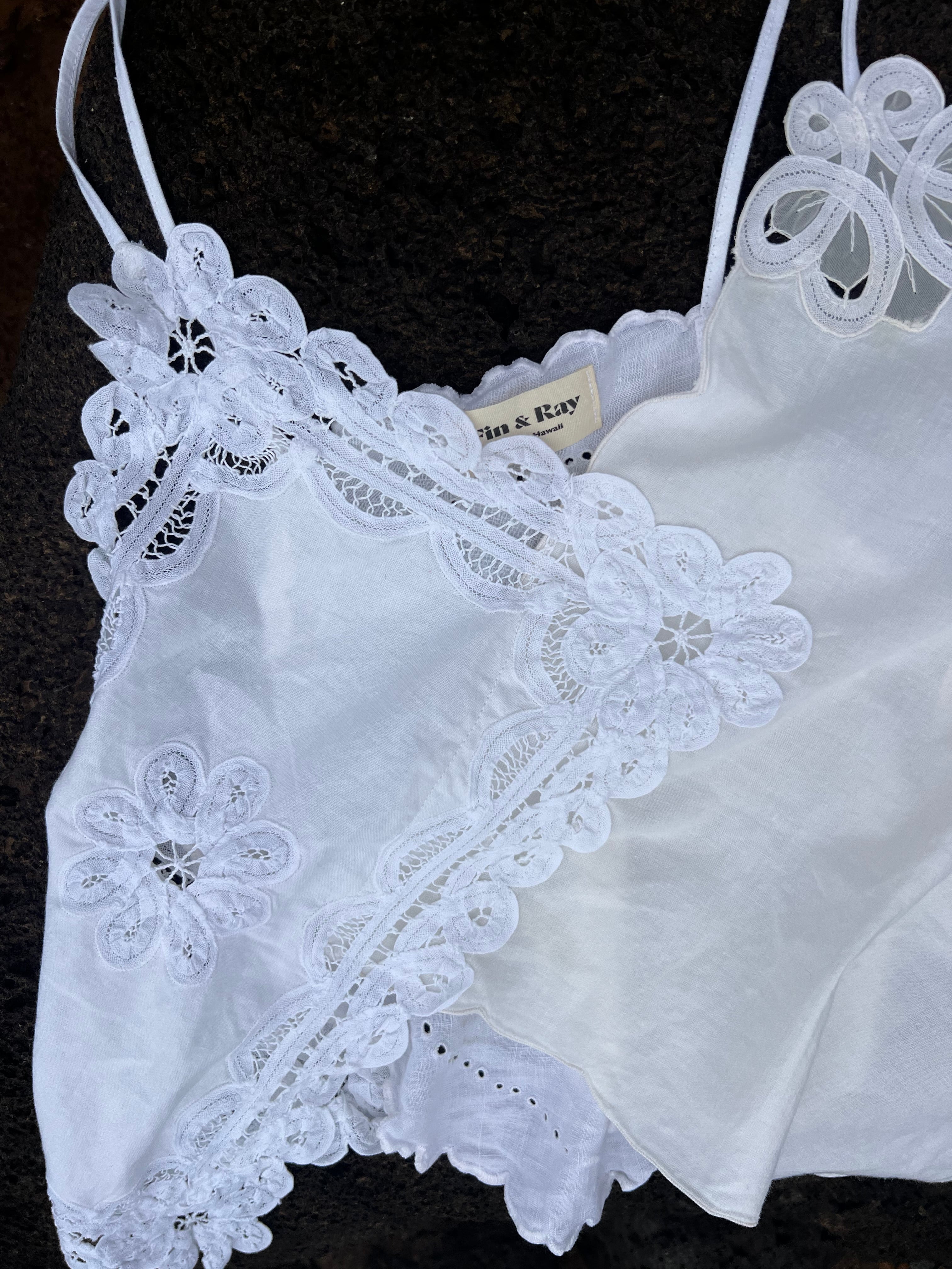 A Handkerchief Embroidered Top in White