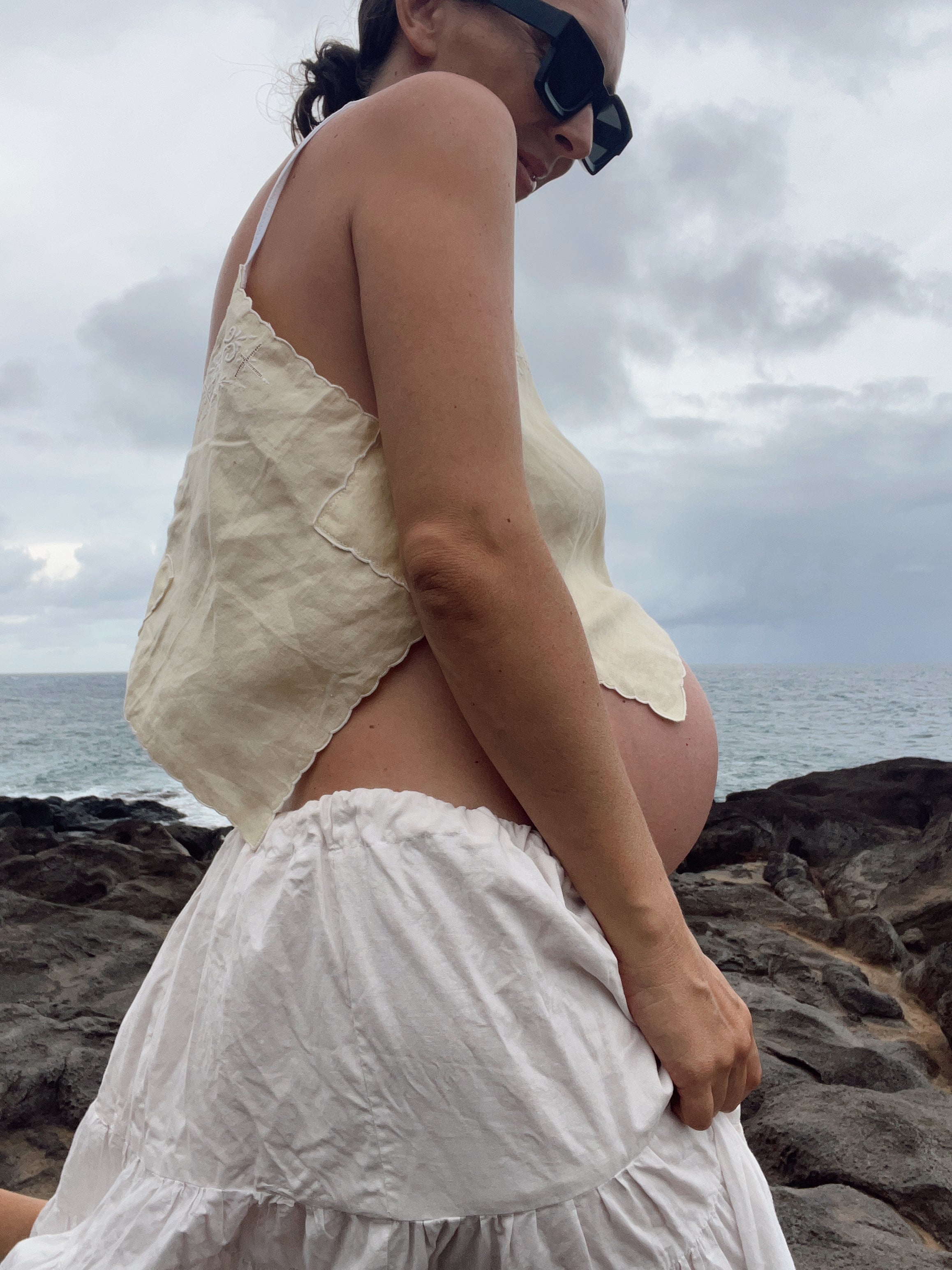 A Hand Kerchief Embroidered Yellow Top