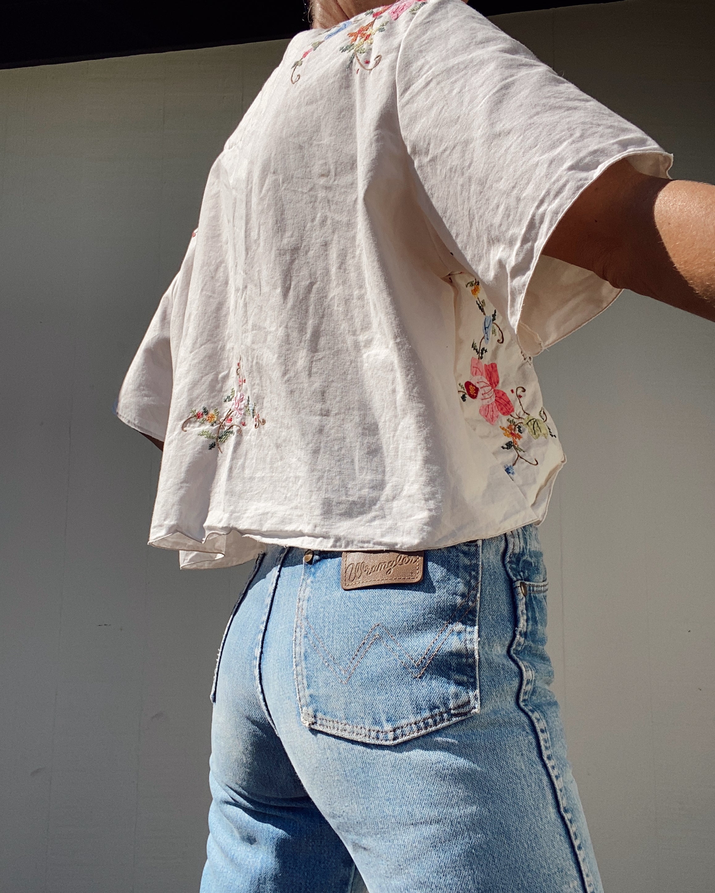 SOLD OUT Table cloth Embroidered Crop Top