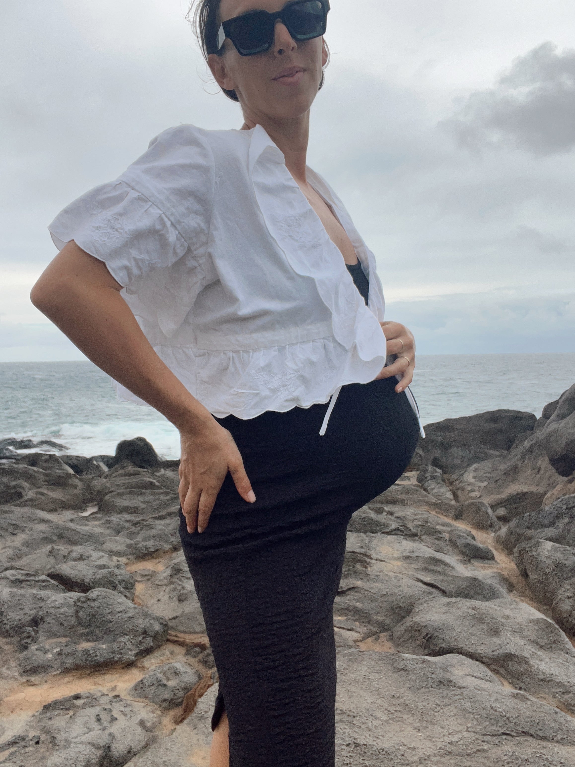 A Ruffled Edge Embroidered Top