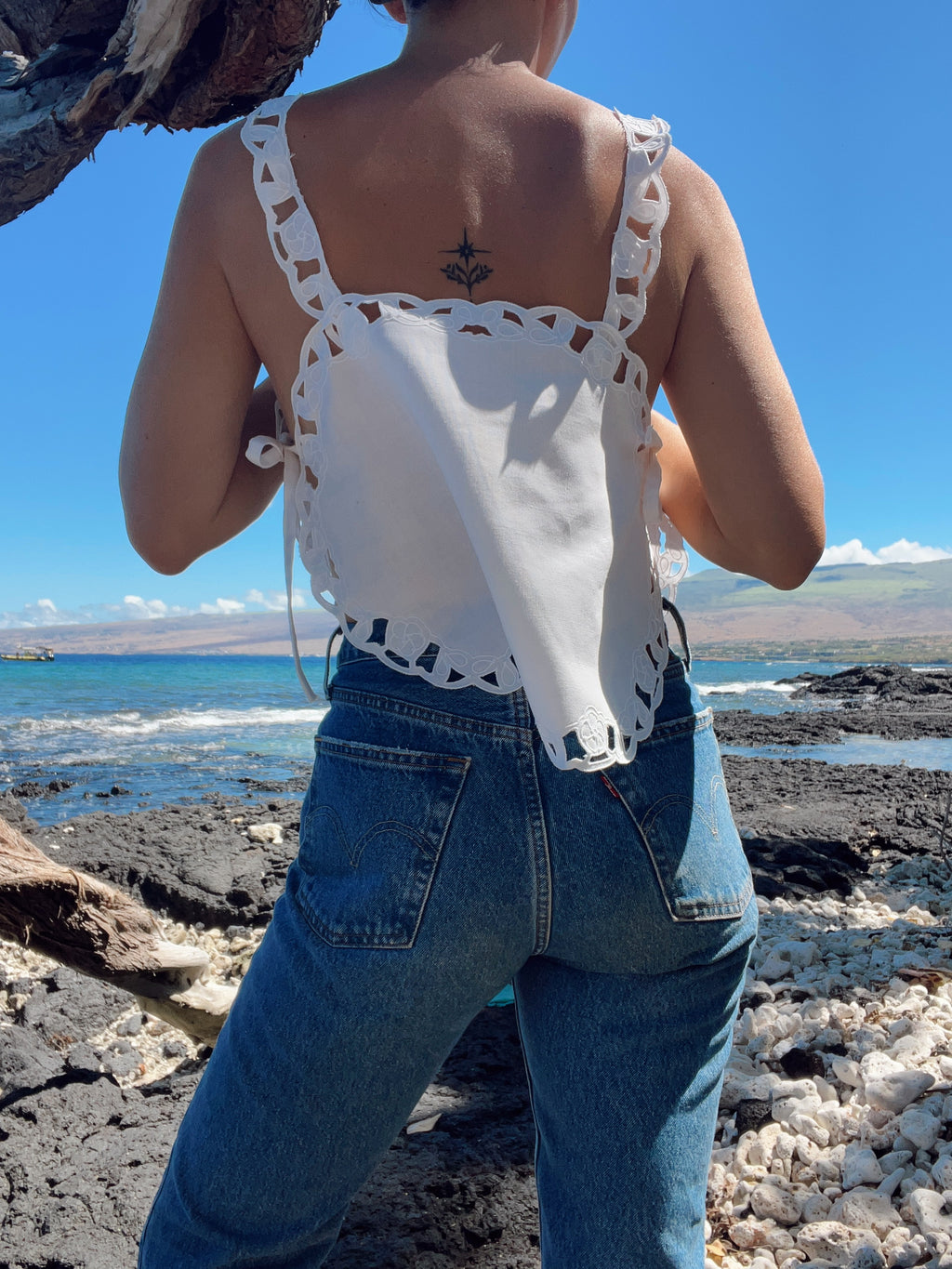 SOLD OUT Tie Side Tank Top with Lace straps