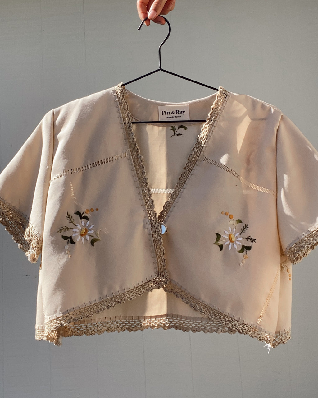 SOLD OUT Lace Trim Embroidered Top