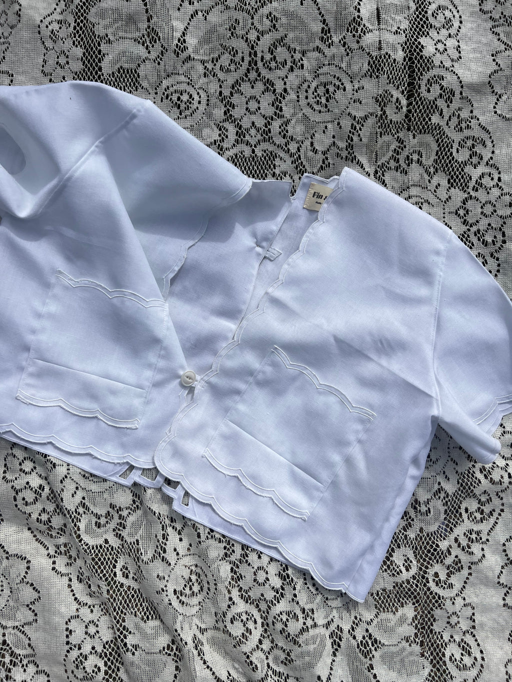 SOLD OUT Scalloped Edge Pocket Crop Top