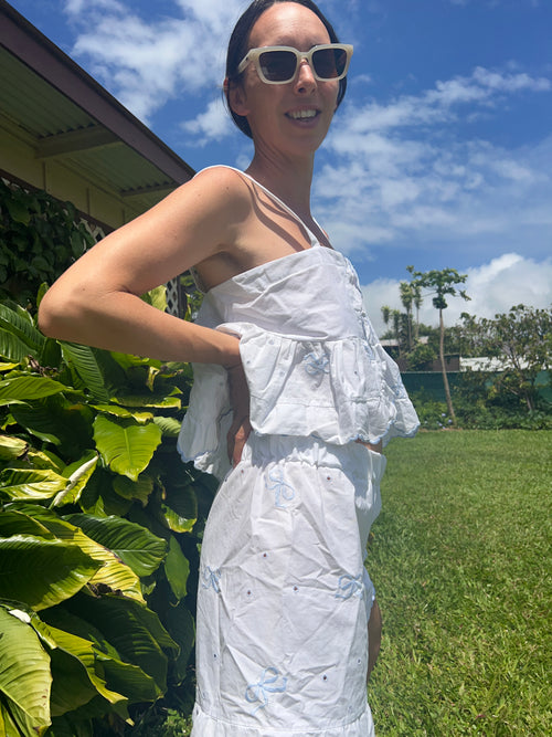 A Pillowcase Short with Embroidered bow