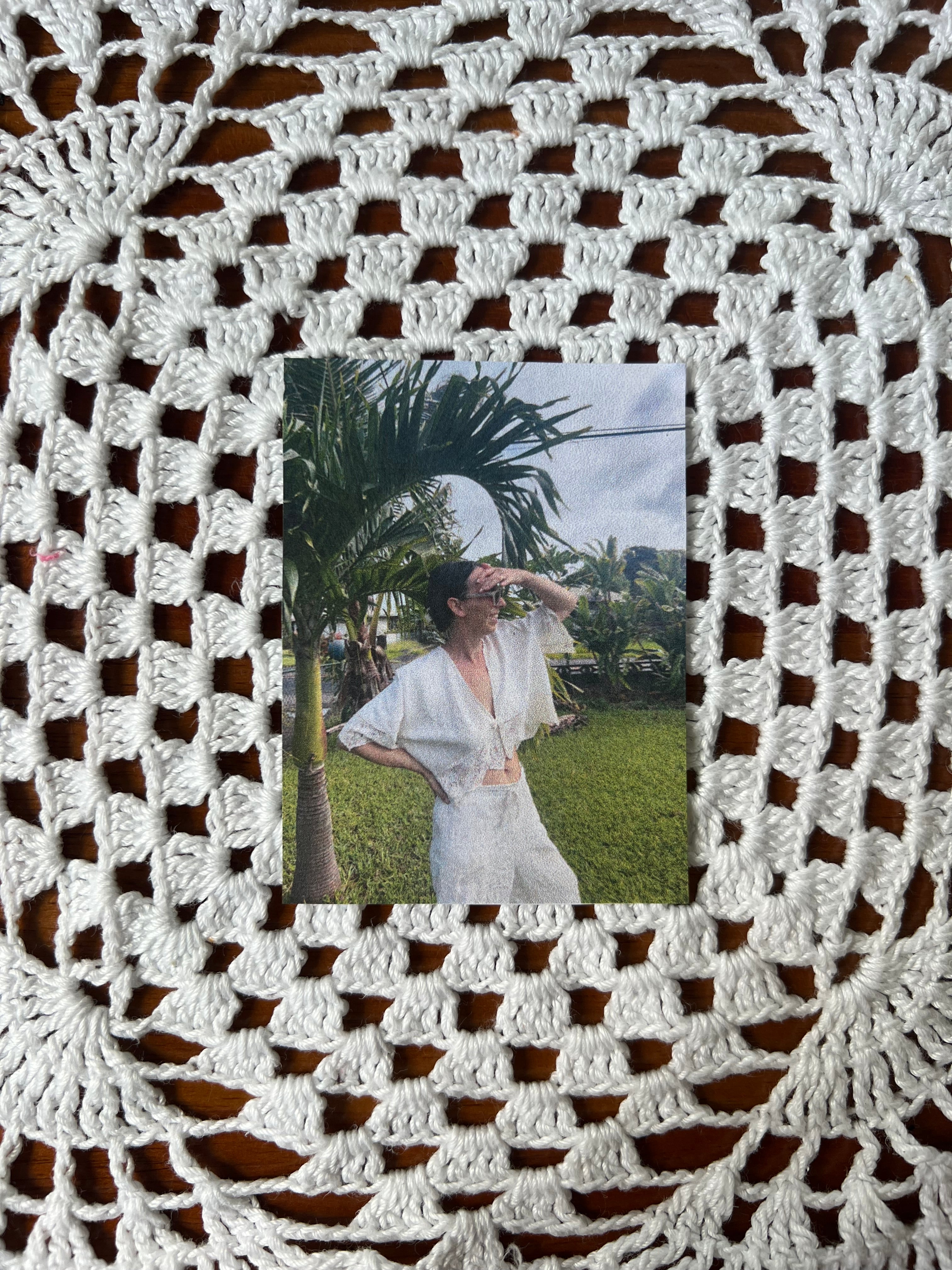 A Crochet Edge Linen Top