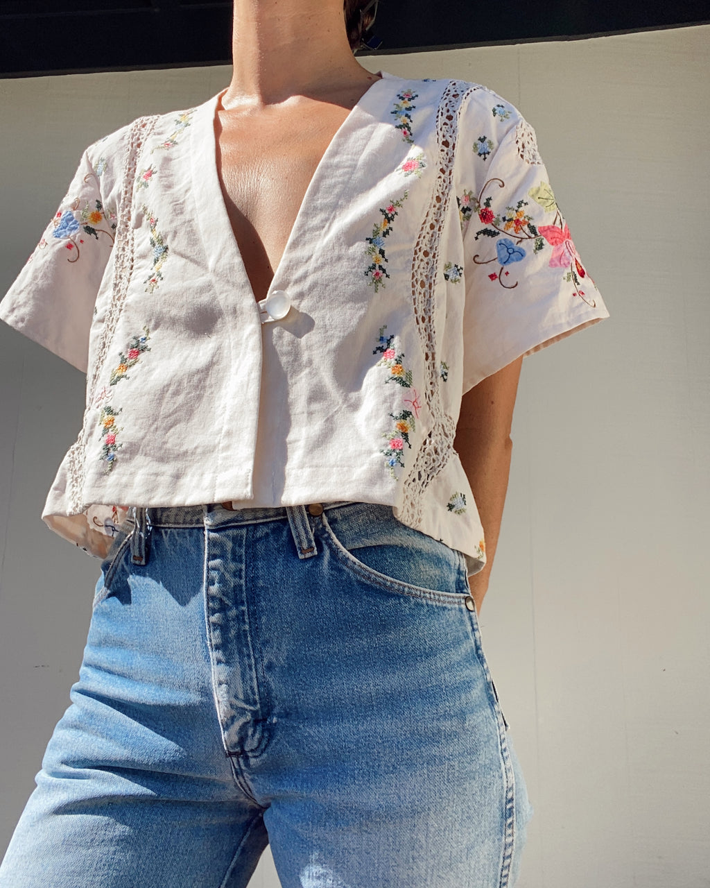 SOLD OUT Table Cloth Embroidered Crop Top 2