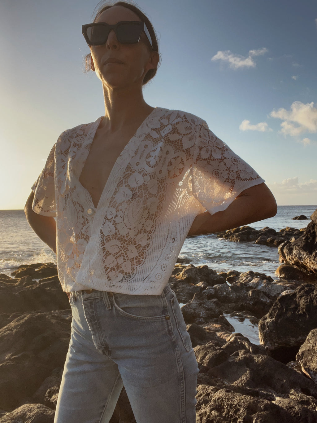 SOLD OUT Floral Lace Tablecloth Top