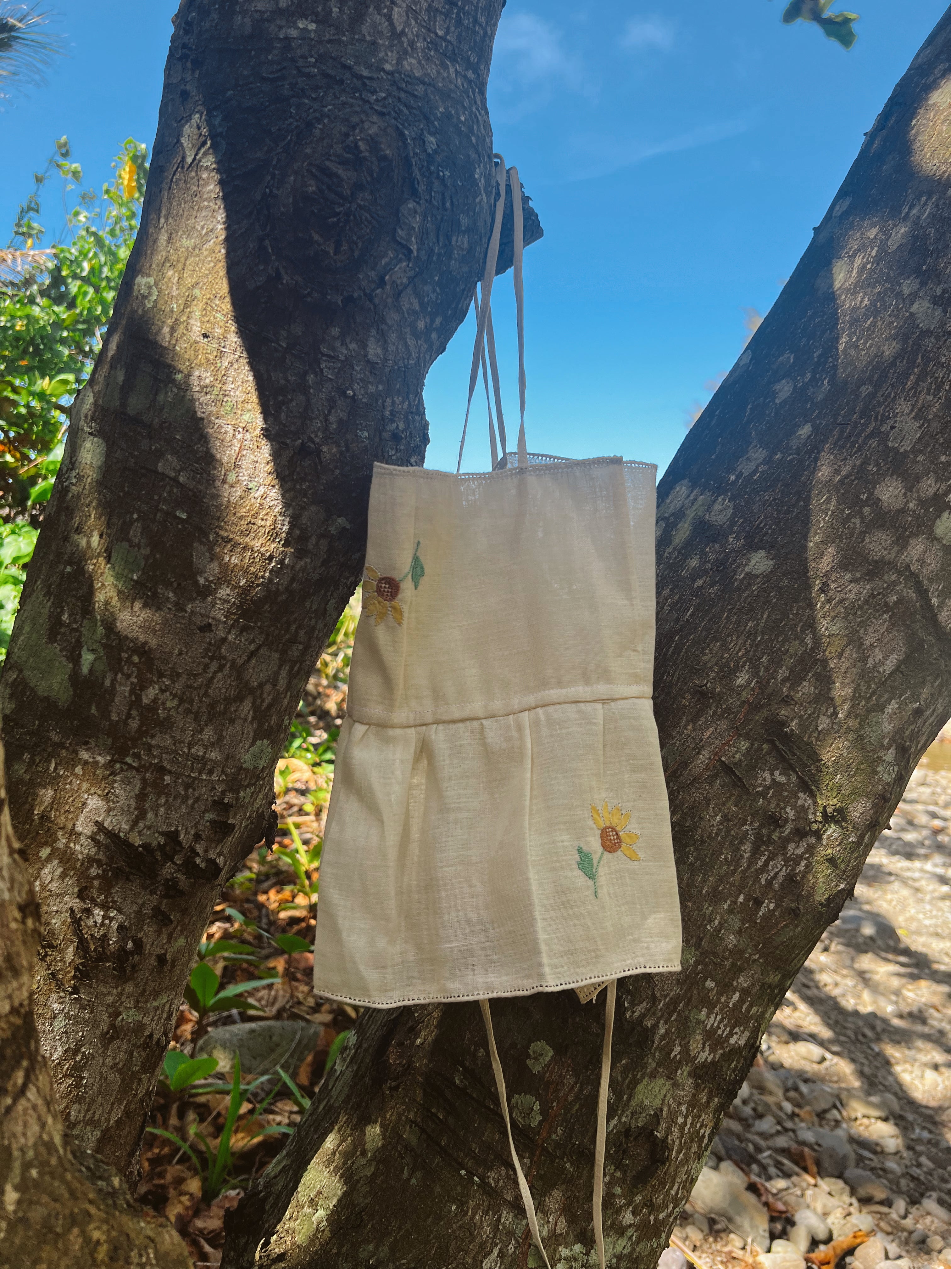 SOLD OUT Sunflower Tie Back Crop Tank Top