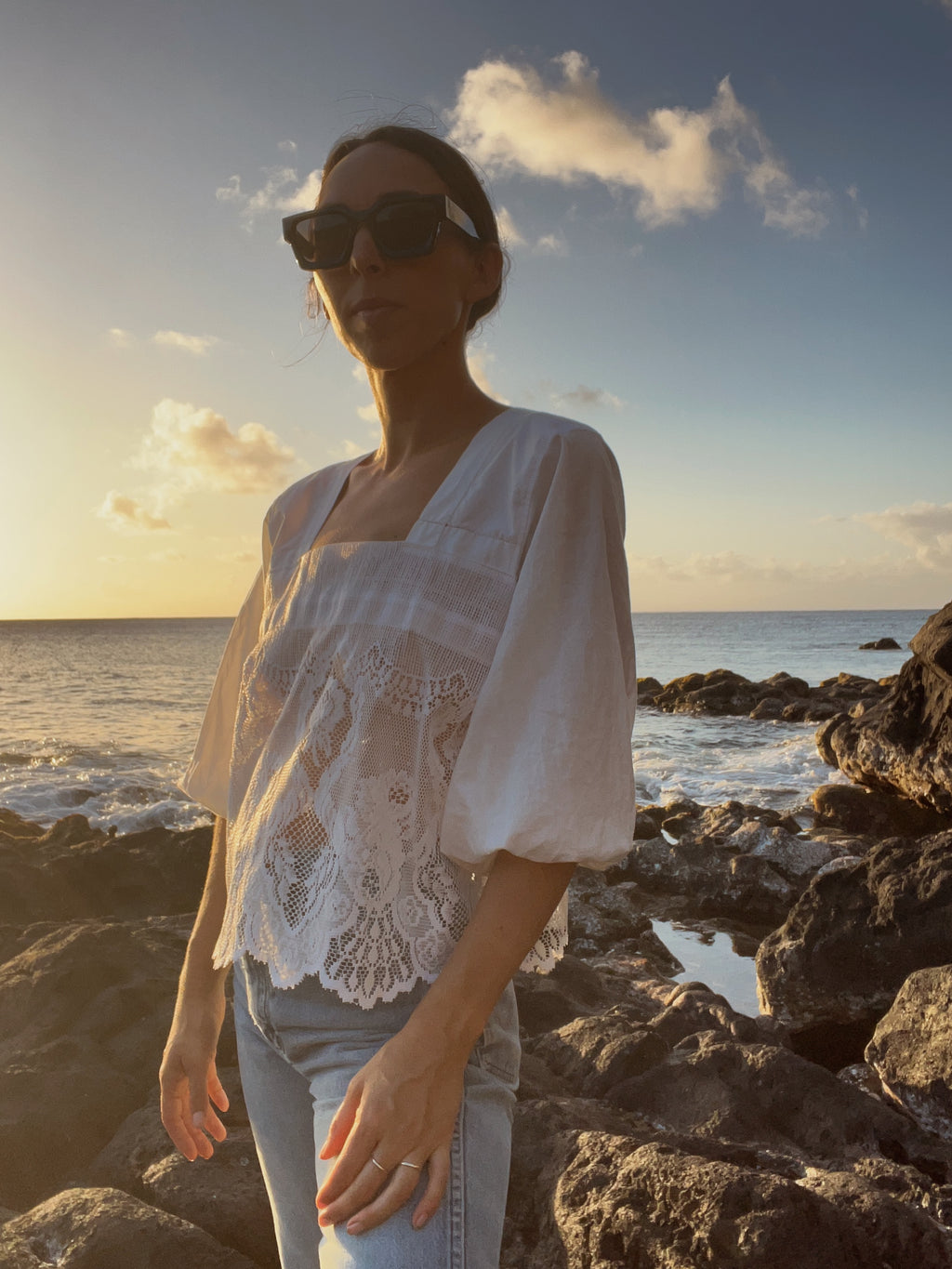 SOLD OUT Full Sleeve with Lace Blouse Top