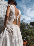 SOLD OUT Embroidered Tie Back Tank Top