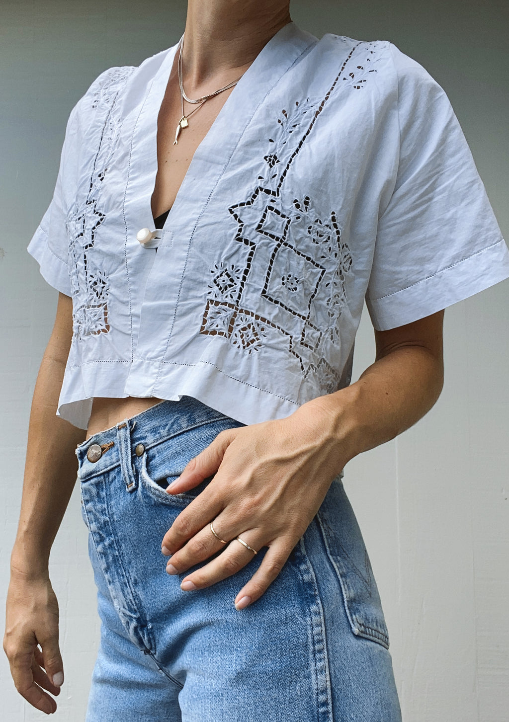 SOLD OUT Hand embroidered crop top