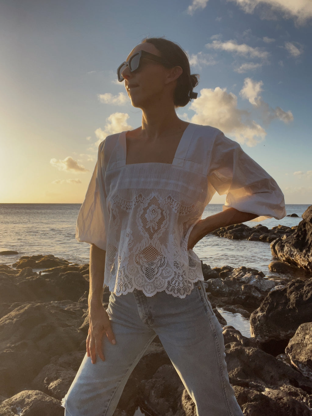 SOLD OUT Full Sleeve with Lace Blouse Top