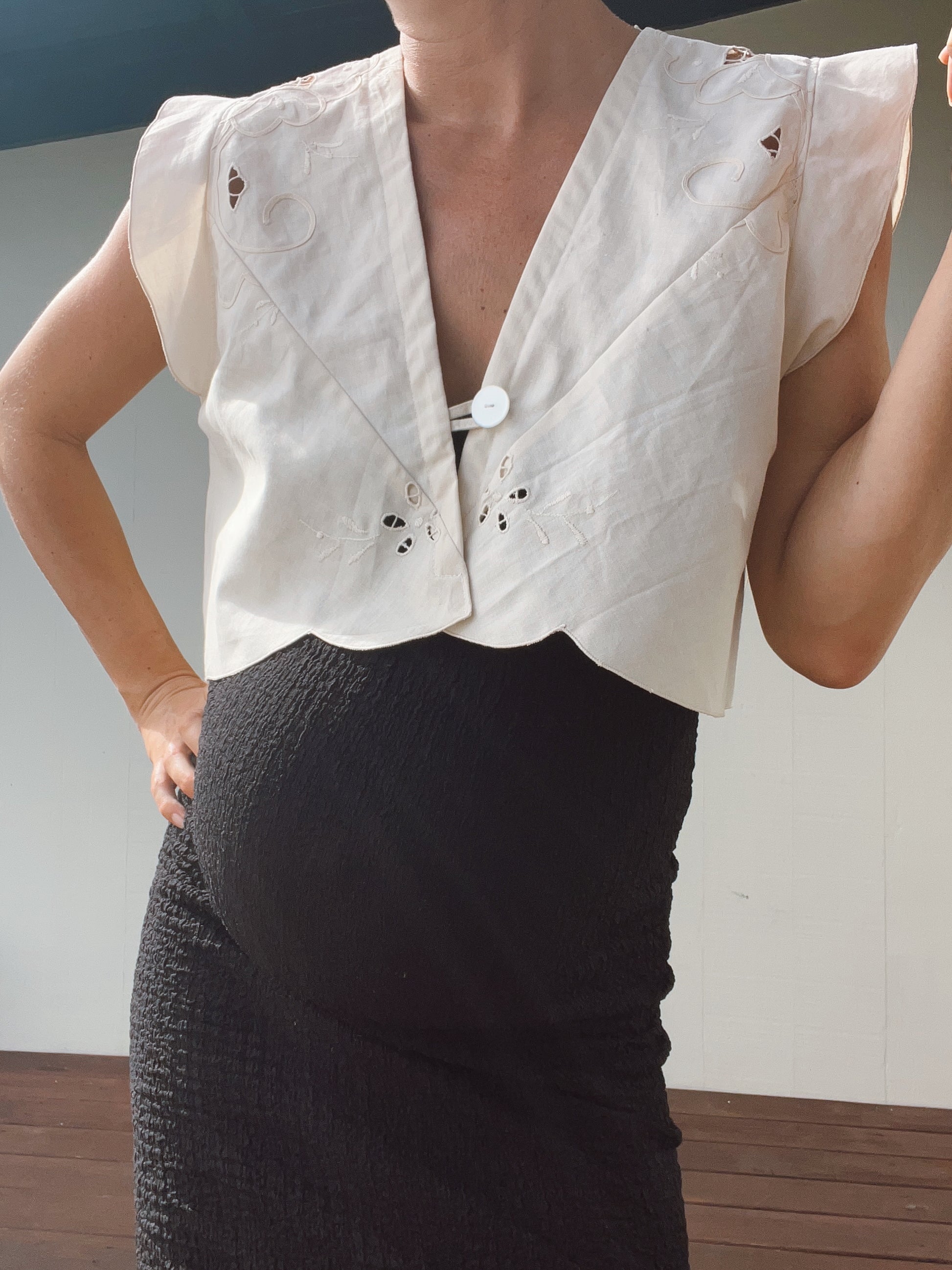 A Scalloped Edge Crop Top