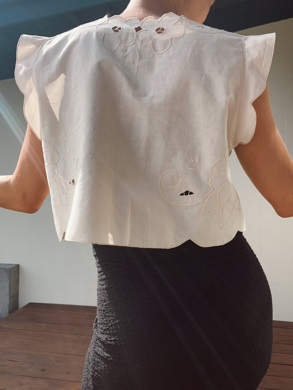 A Scalloped Edge Crop Top