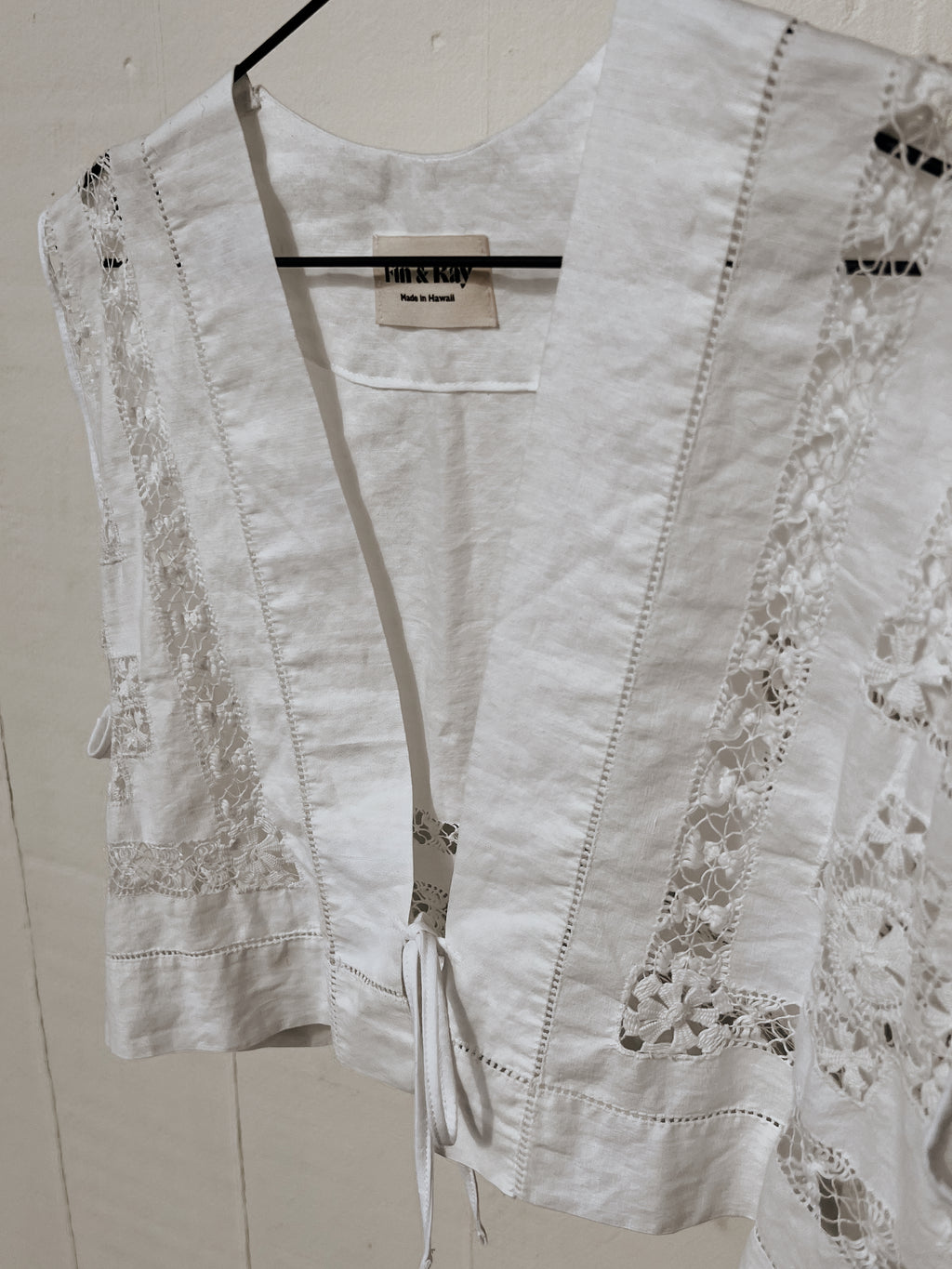 A Tie Front Embroidered Vest Top