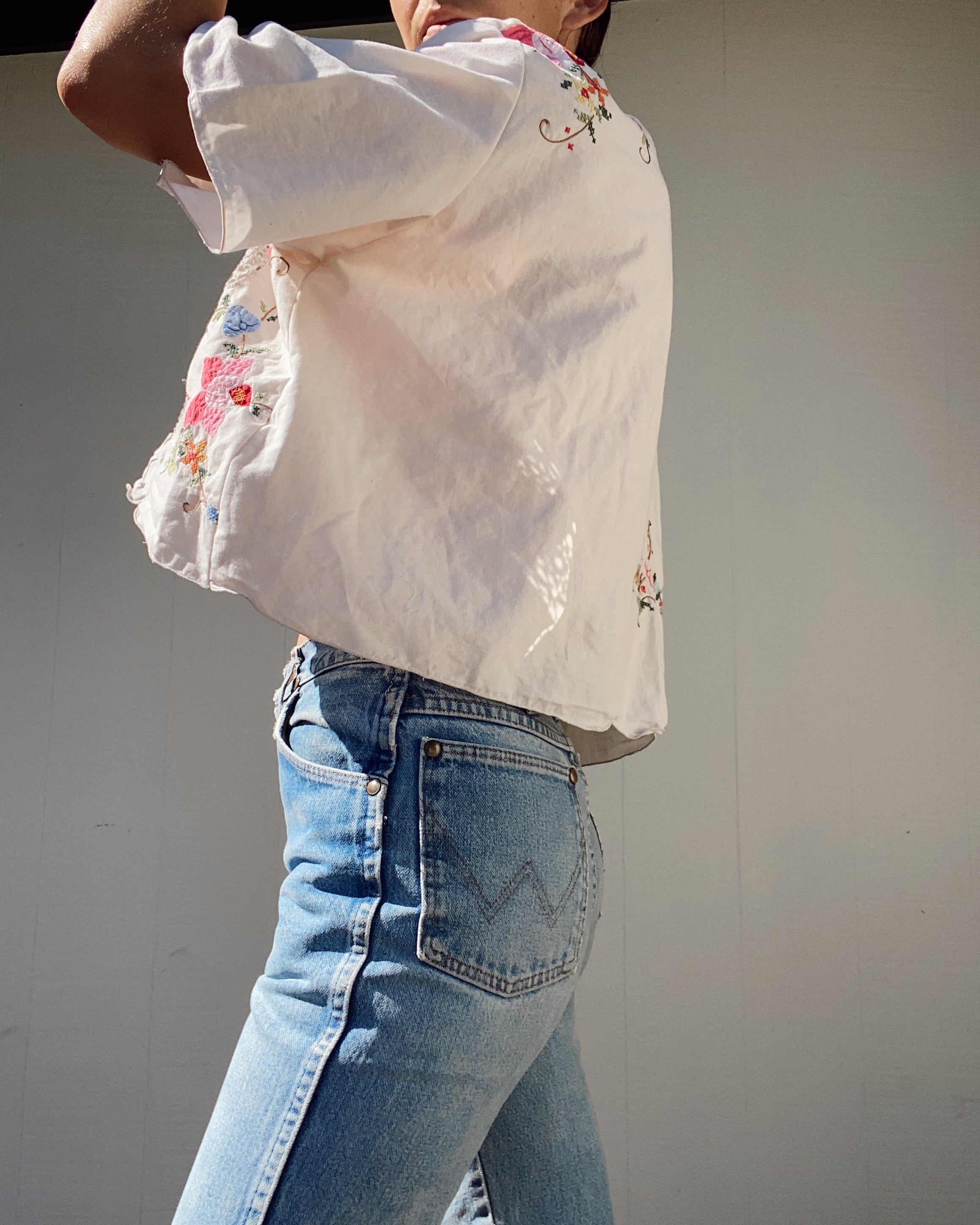 SOLD OUT Table cloth Embroidered Crop Top