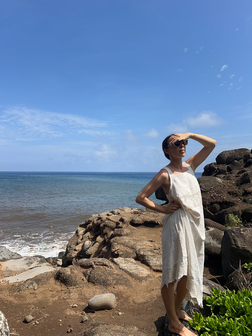 A Crochet Edge Linen Dress