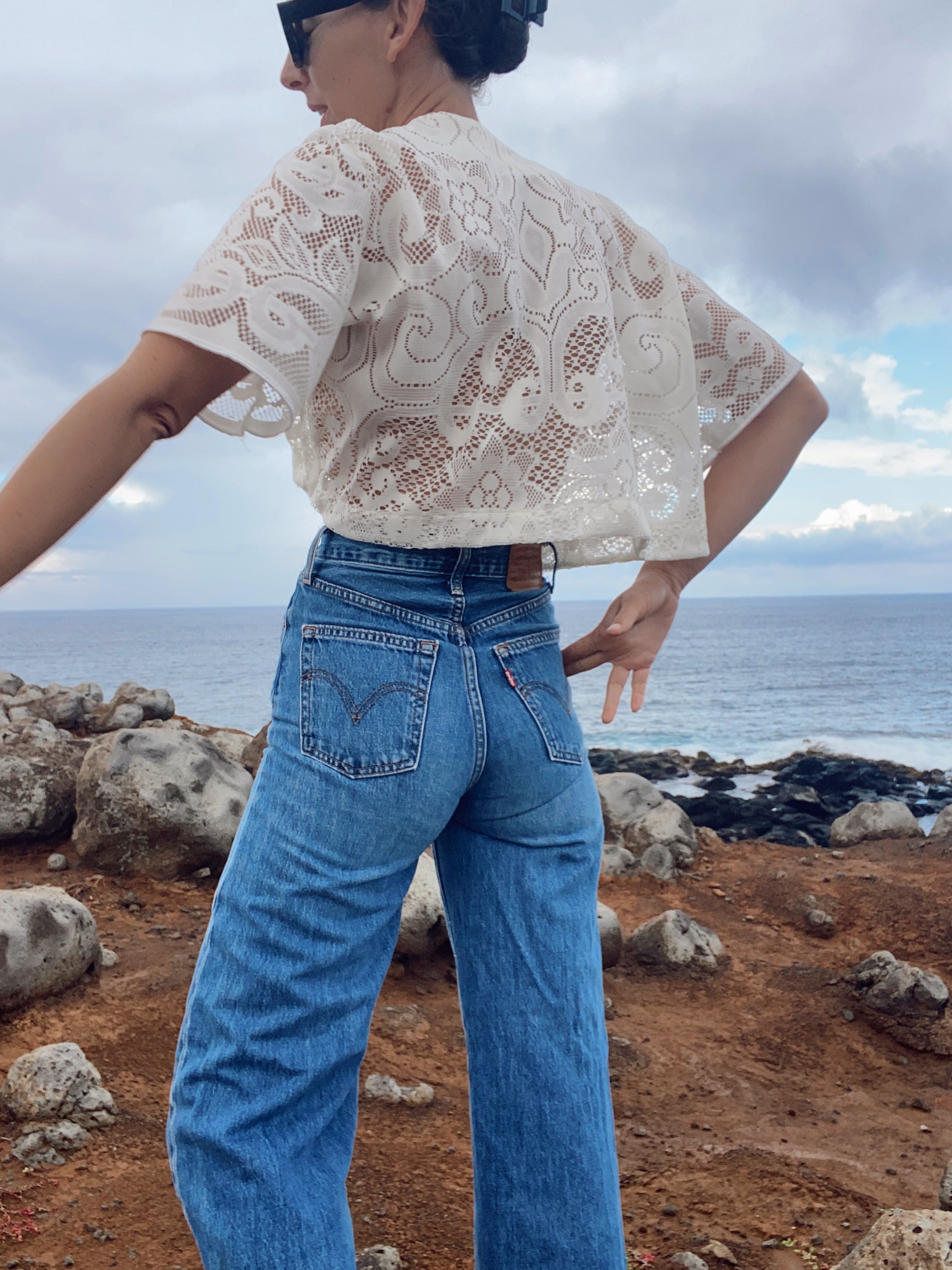 SOLD OUT Floral Lace Tie Top