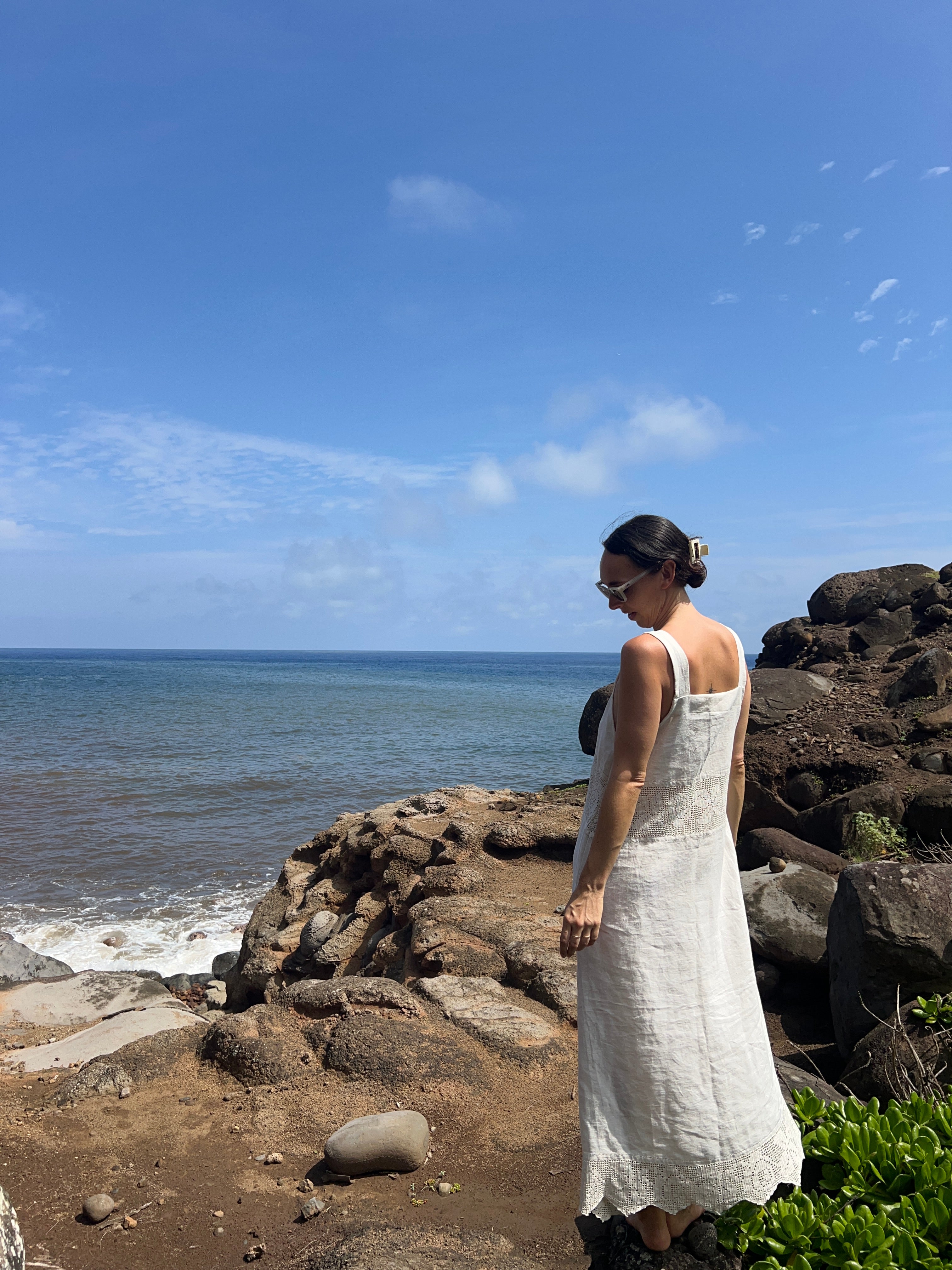 A Crochet Edge Linen Dress