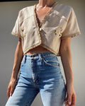 SOLD OUT Lace Trim Embroidered Top