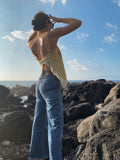 SOLD OUT Yellow Table Cloth Embroidered Tank Top