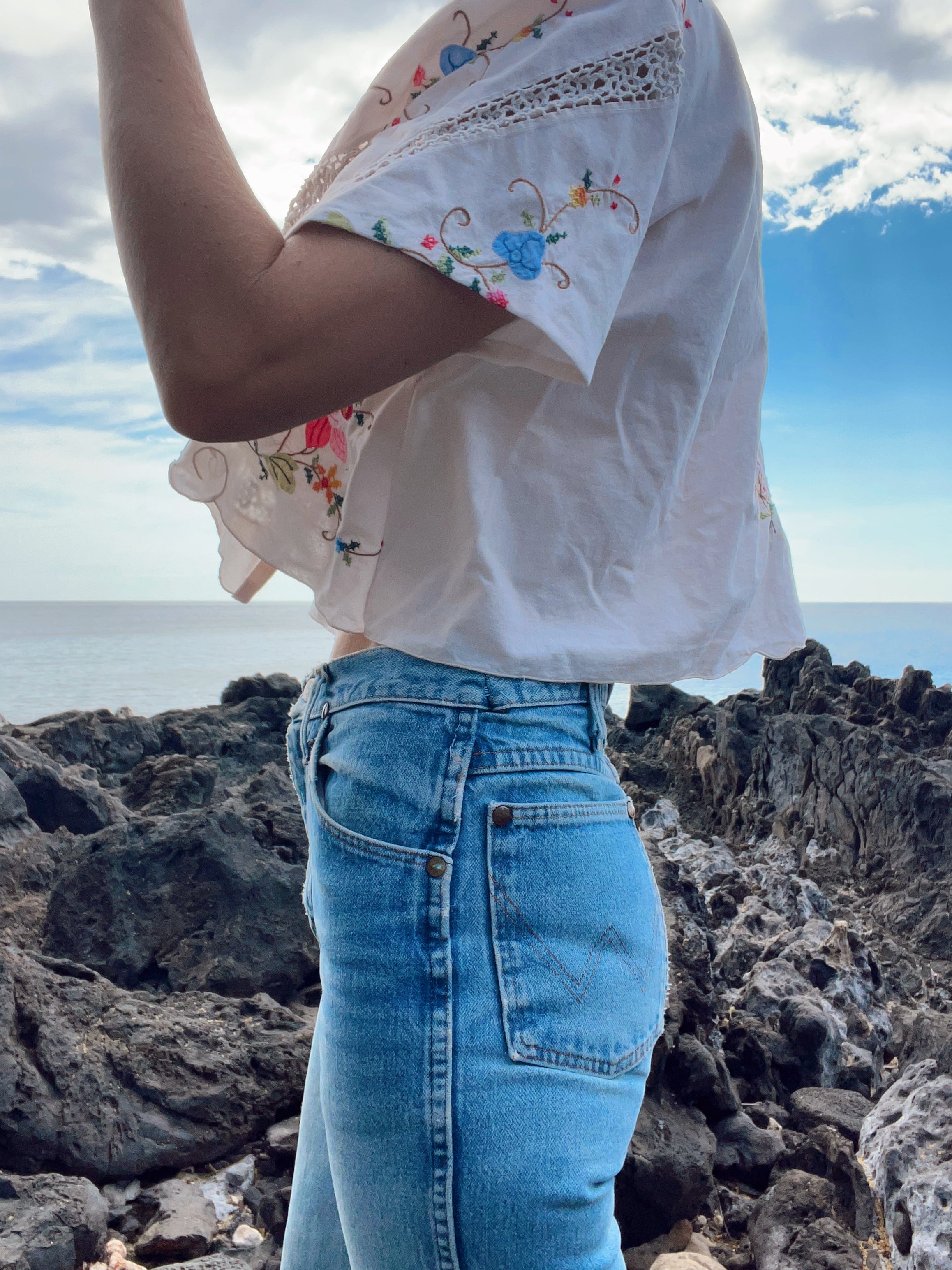 SOLD OUT Table Cloth Embroidered Crop Top 3