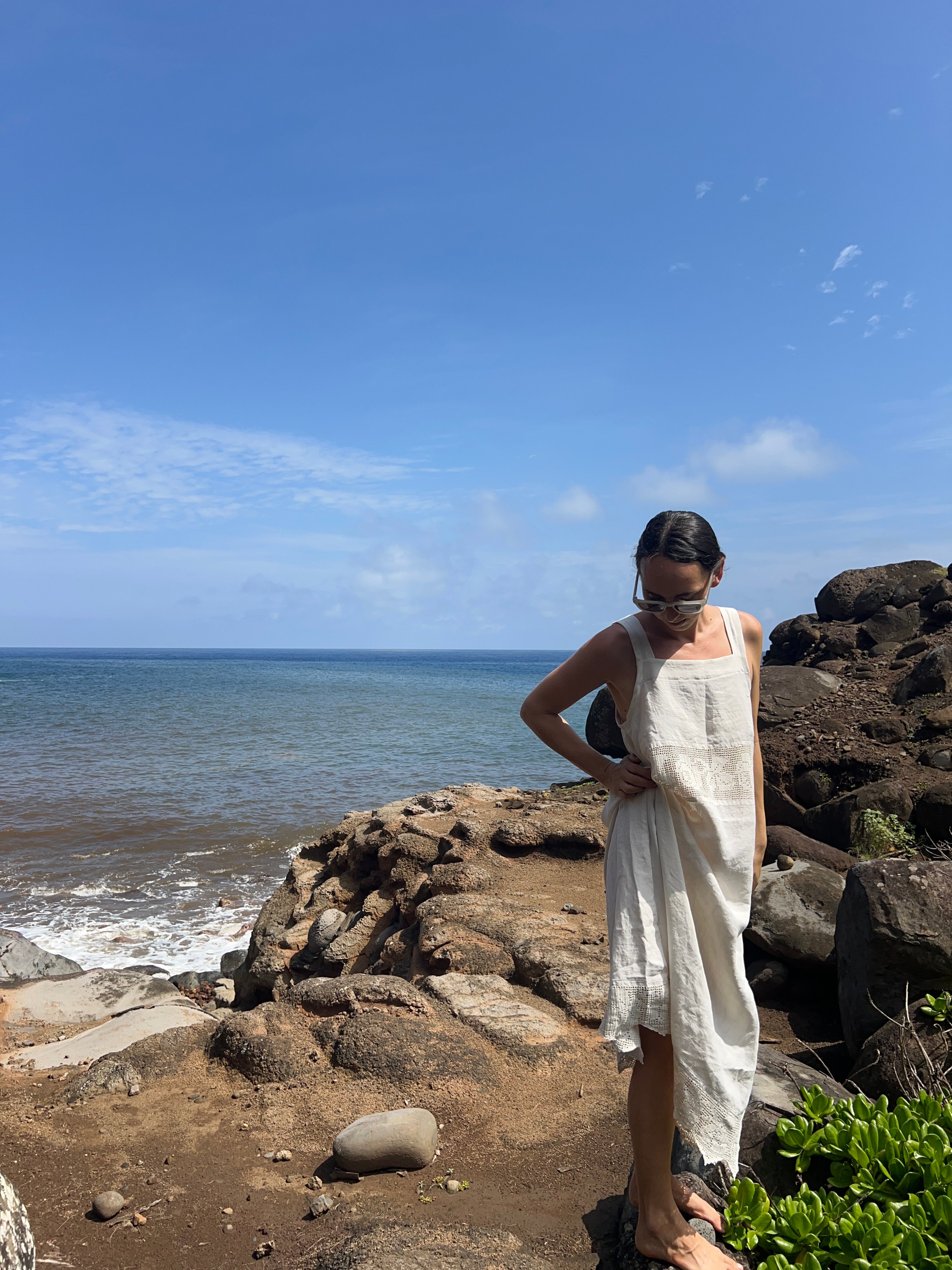 A Crochet Edge Linen Dress