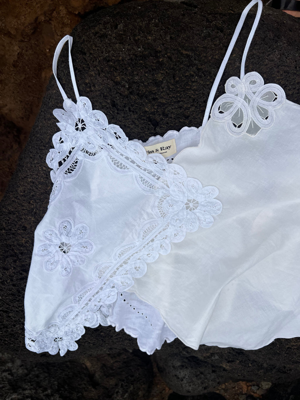 A Handkerchief Embroidered Top in White