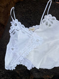 SOLD OUT Handkerchief Embroidered Top in White