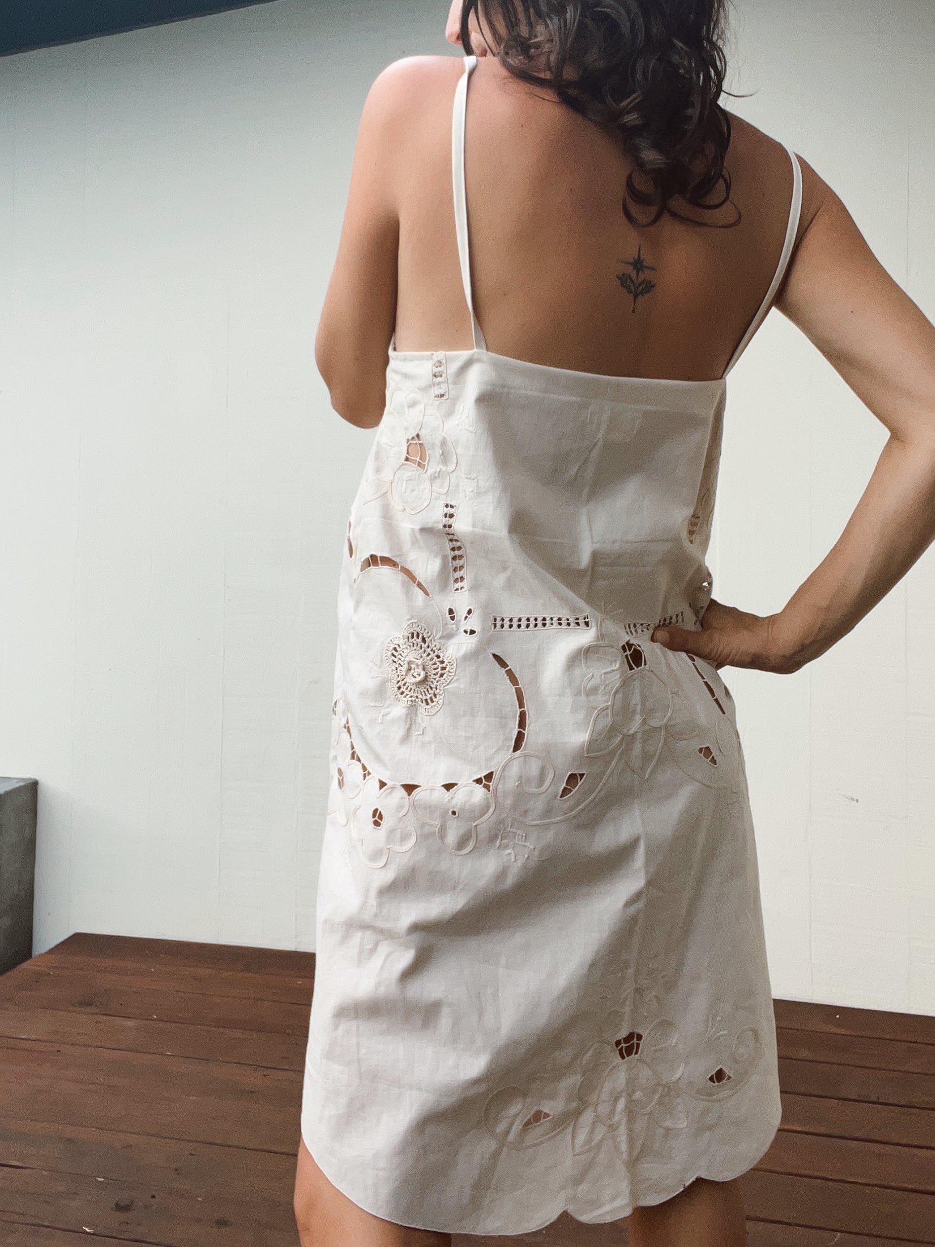 A line Scalloped Edge Dress