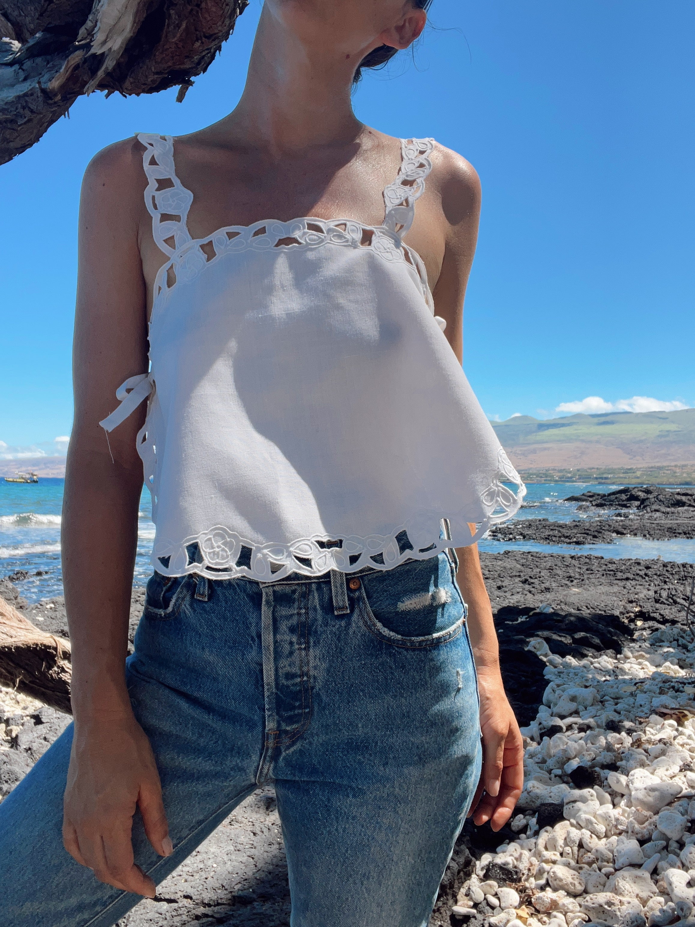 SOLD OUT Tie Side Tank Top with Lace straps