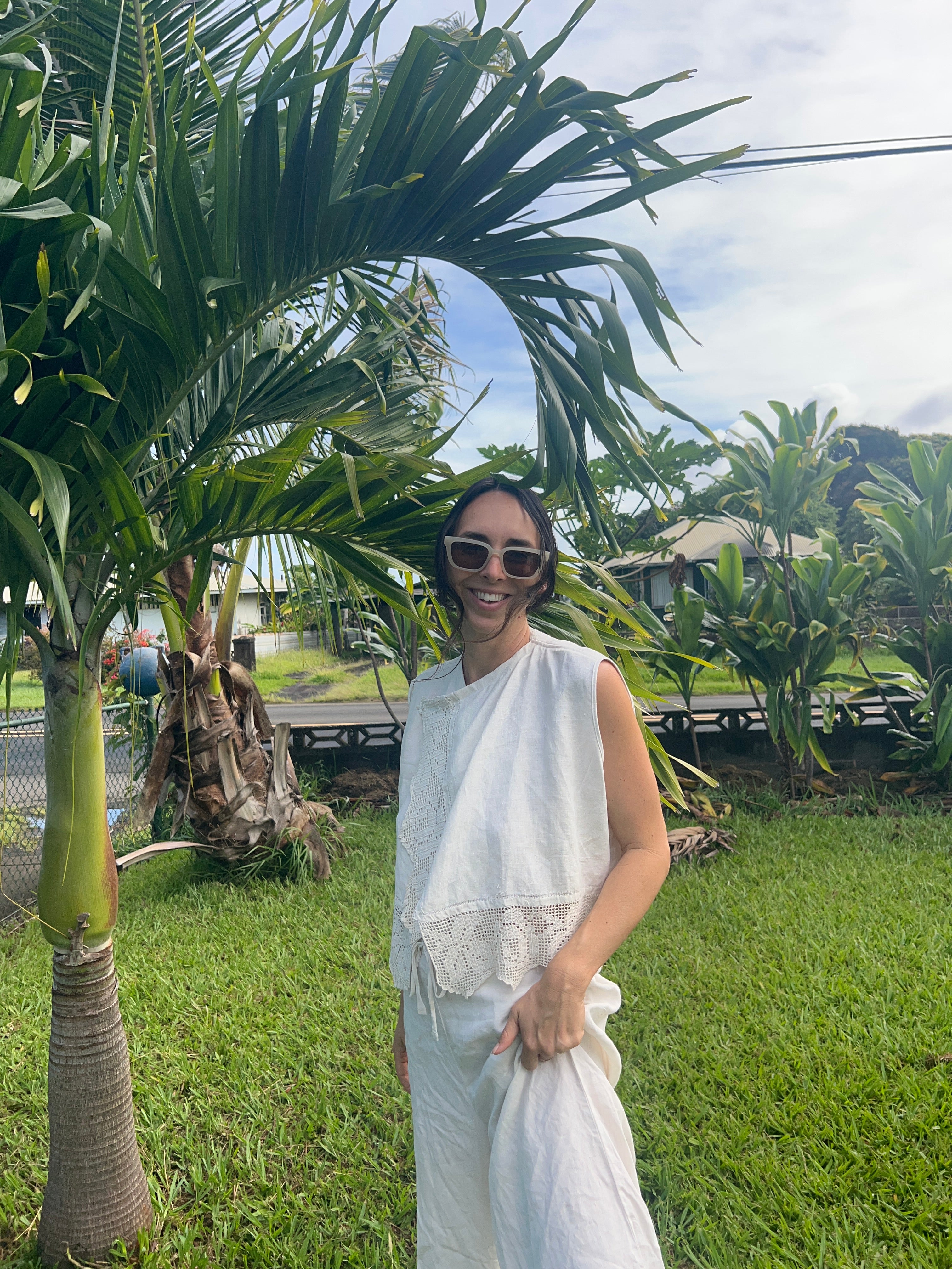 A Crochet Edge Linen Top 2