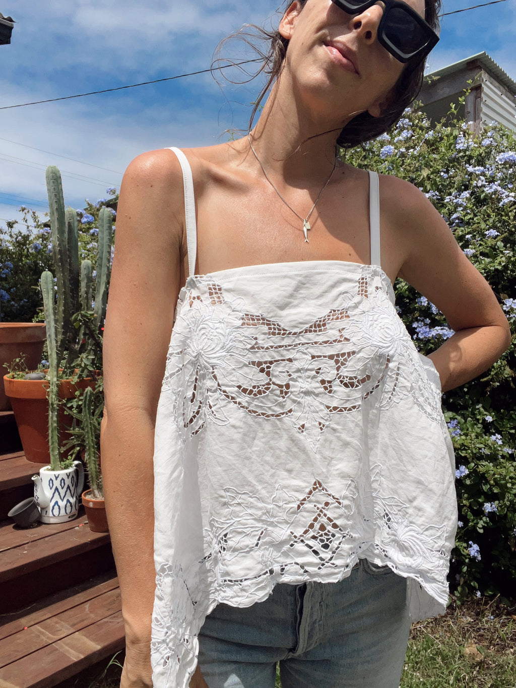 SOLD OUT Embroidered Lace Tank Top