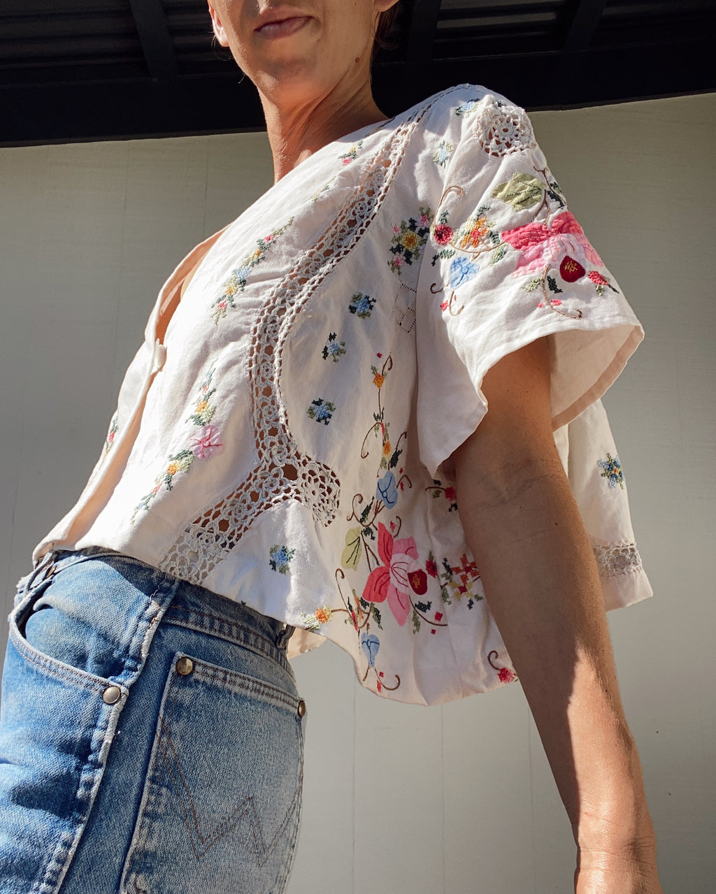 SOLD OUT Table Cloth Embroidered Crop Top 2