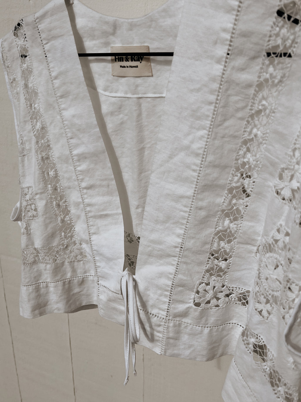 A Tie Front Embroidered Vest Top