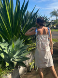 An Embroidered Floral Dress with tie straps