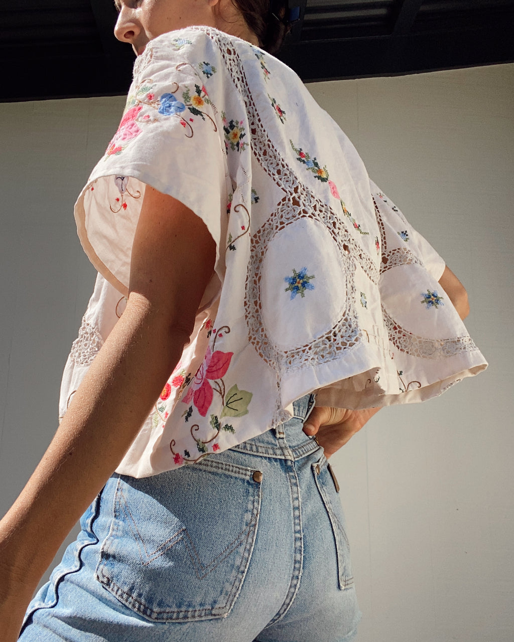 SOLD OUT Table Cloth Embroidered Crop Top 2