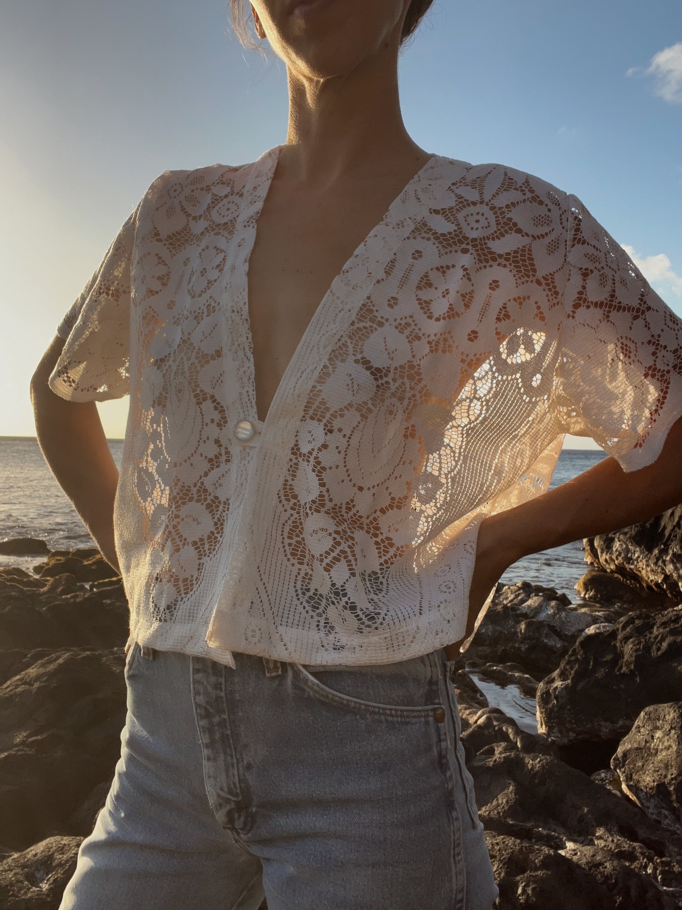 SOLD OUT Floral Lace Tablecloth Top