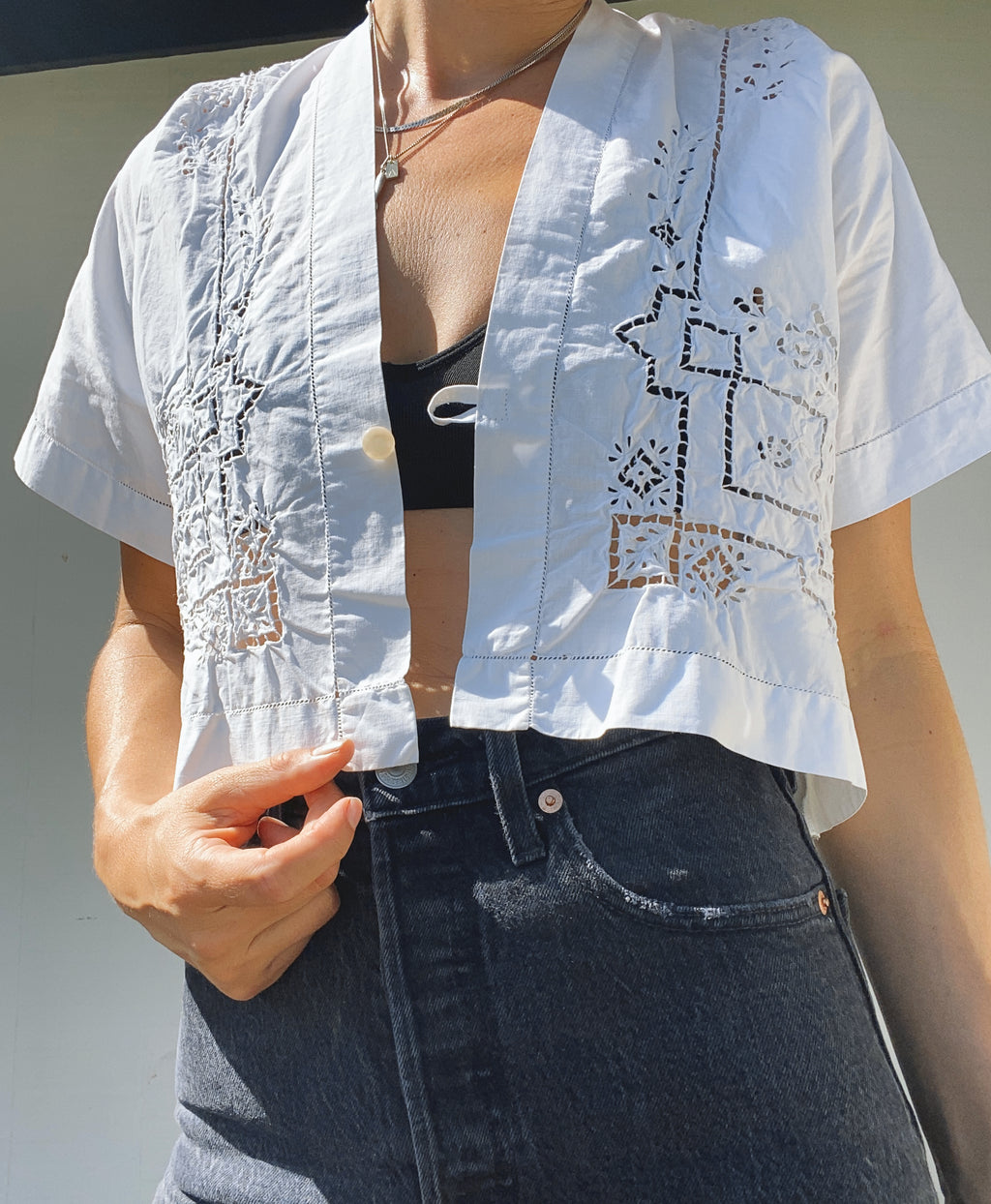 SOLD OUT Hand embroidered crop top