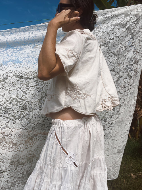 A Floral Embroidered Top