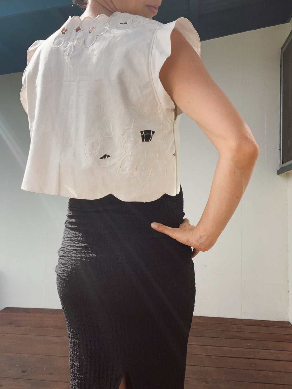 A Scalloped Edge Crop Top